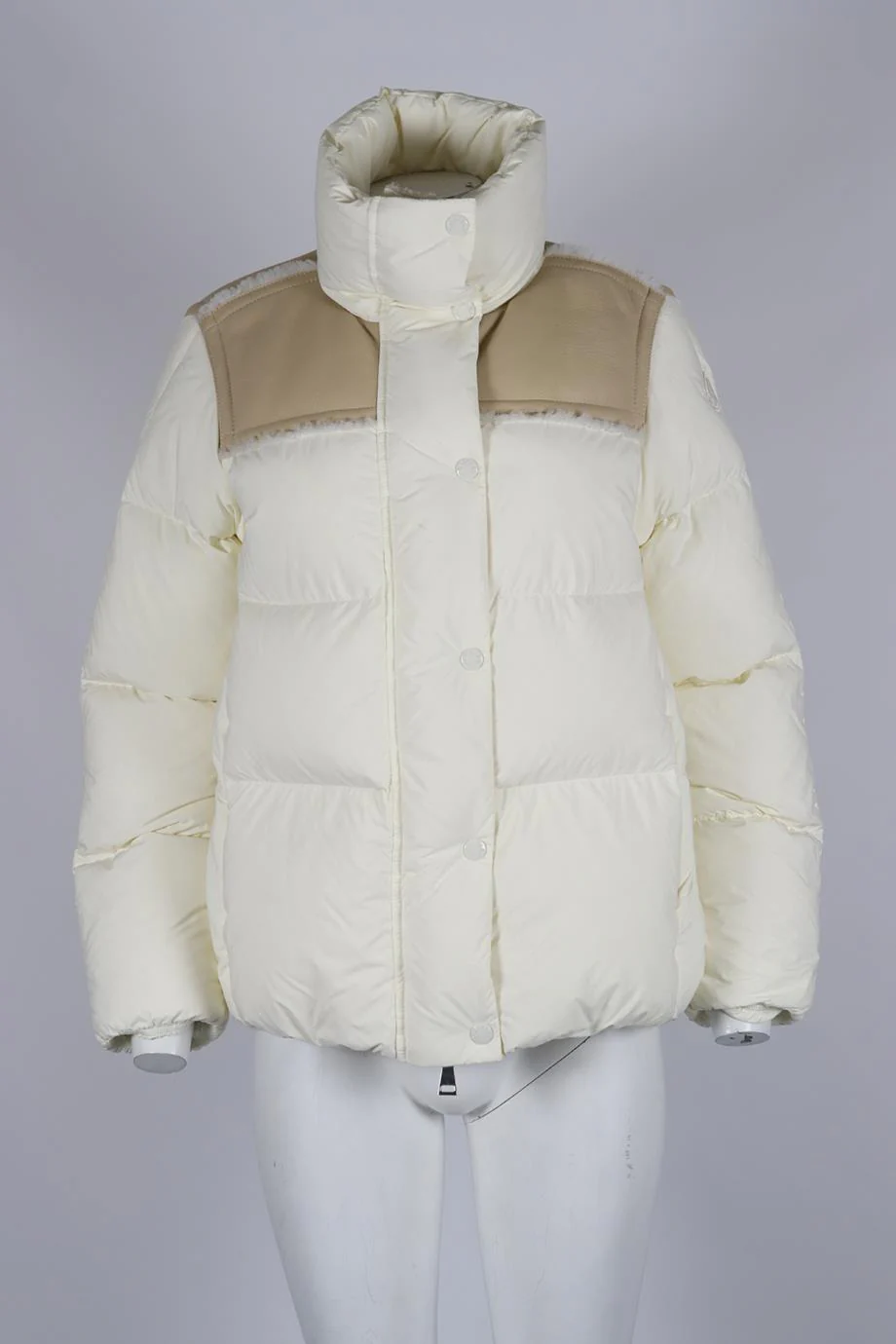 MONCLER SHEARLING TRIMMED QUILTED SHELL DOWN JACKET UK 8 - Image 2