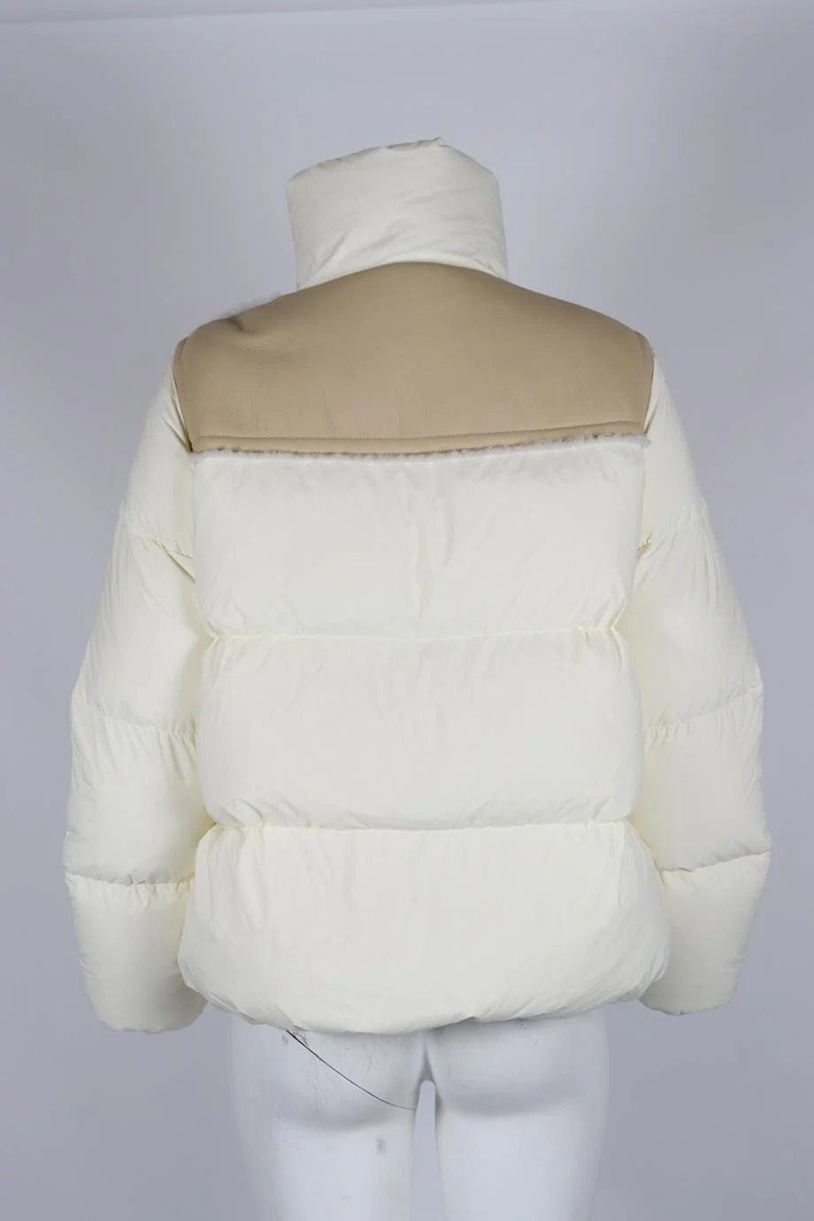 MONCLER SHEARLING TRIMMED QUILTED SHELL DOWN JACKET UK 8 - Image 4