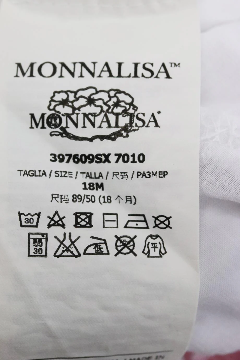 MONNALISA BABY GIRLS COTTON TOP 18 MONTHS - Image 5