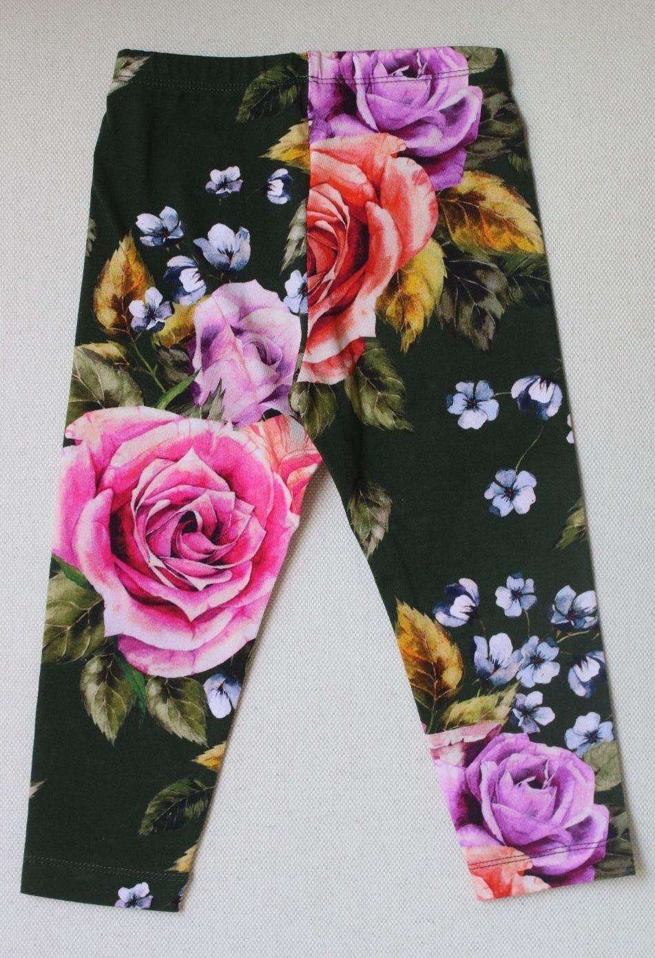 MONNALISA BABY GIRLS GREEN FLORAL PRINT LEGGINGS 2 YEARS - Image 6