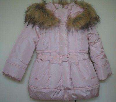 MONNALISA BABY GIRLS PADDED PINK JACKET COAT WITH FUR TRIM  36 MONTHS - Image 3
