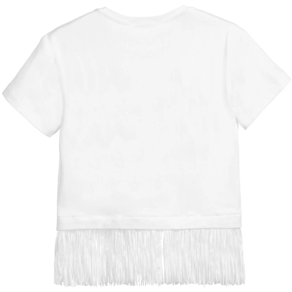 MONNALISA BABY GIRLS TROPICAL FRUITS FRINGE TOP 2 YEARS - Image 3