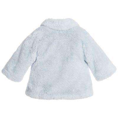 MONNALISA BEBE BABY GIRLS PADDED BLUE SYNTHETIC FUR JACKET 36 MONTHS - Image 2