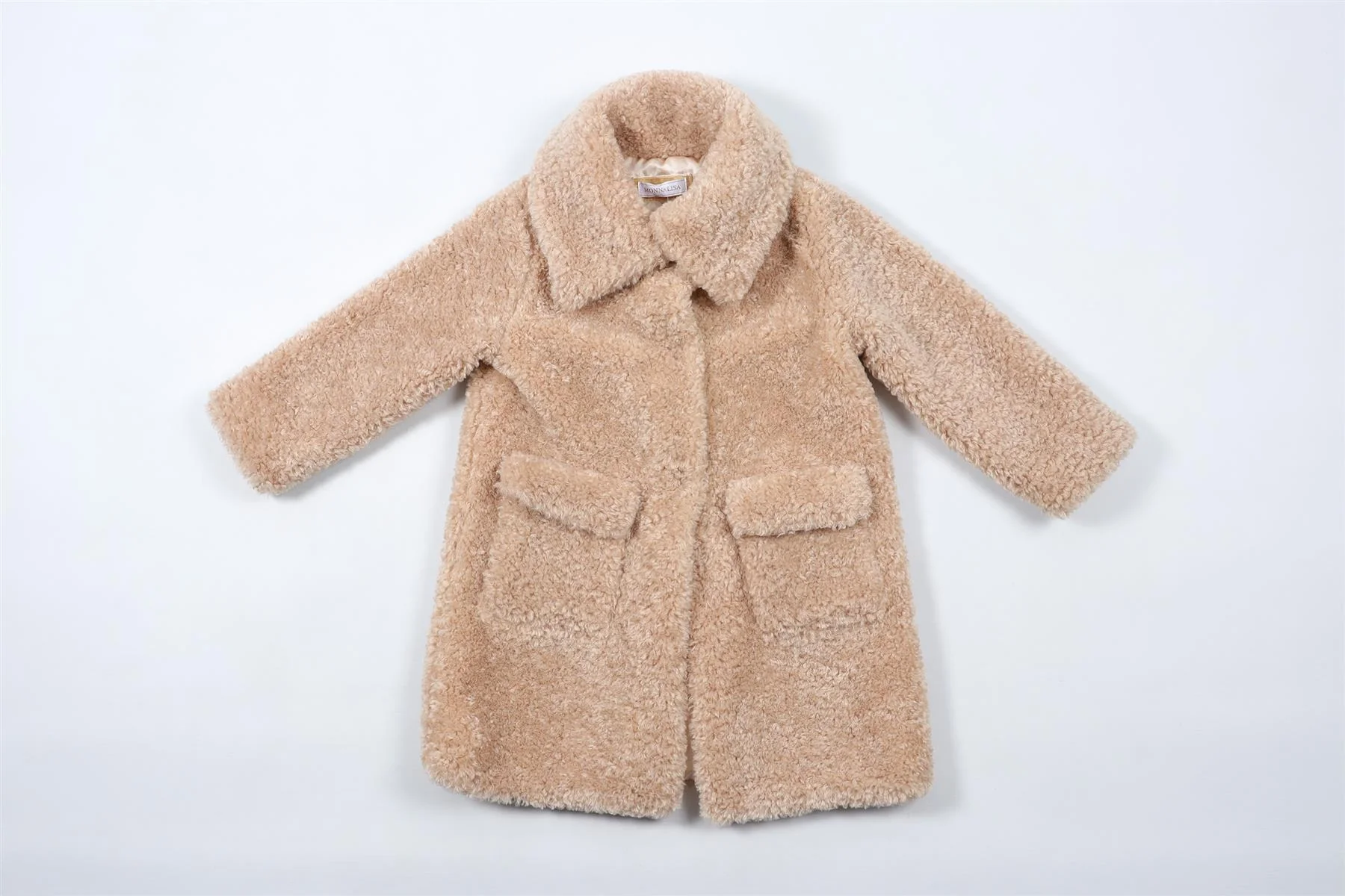 MONNALISA BEIGE KIDS GIRLS COAT 5 YEARS - Image 2