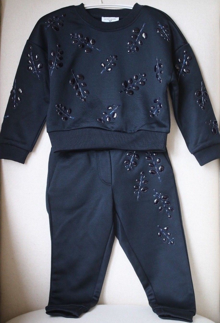 MONNALISA GIRLS BLACK TRACKSUIT 4 YEARS - Image 2