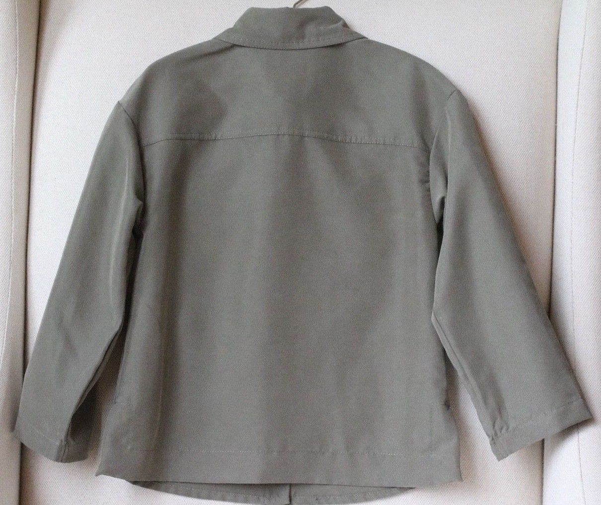 MONNALISA GIRLS KHAKI GREEN VISCOSE BLOUSE SHIRT WITH EMBROIDERED ROSE 4 YEARS - Image 3