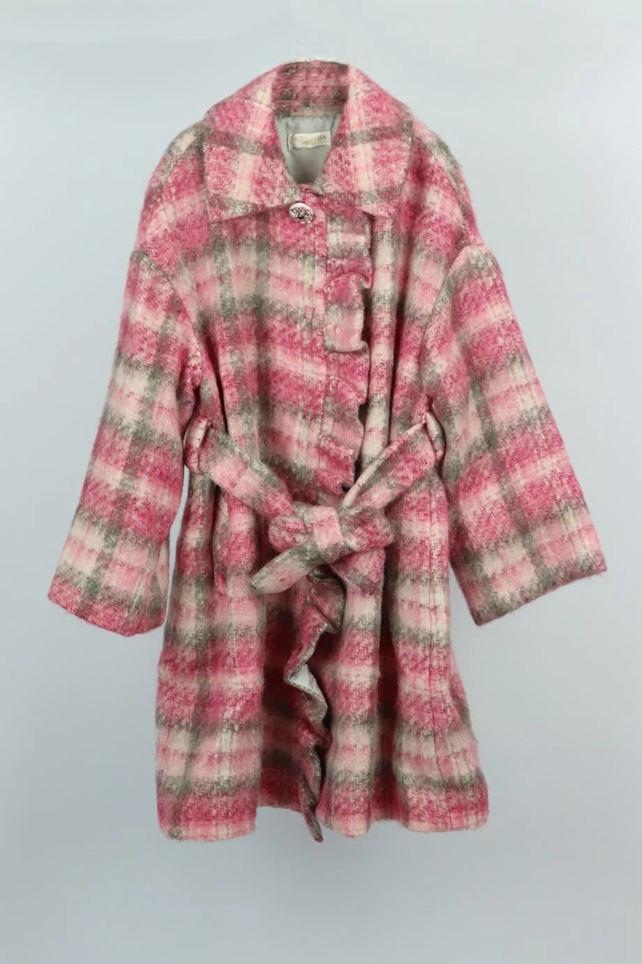MONNALISA KIDS GIRLS CHECKED WOOL COAT 8 YEARS - Image 2