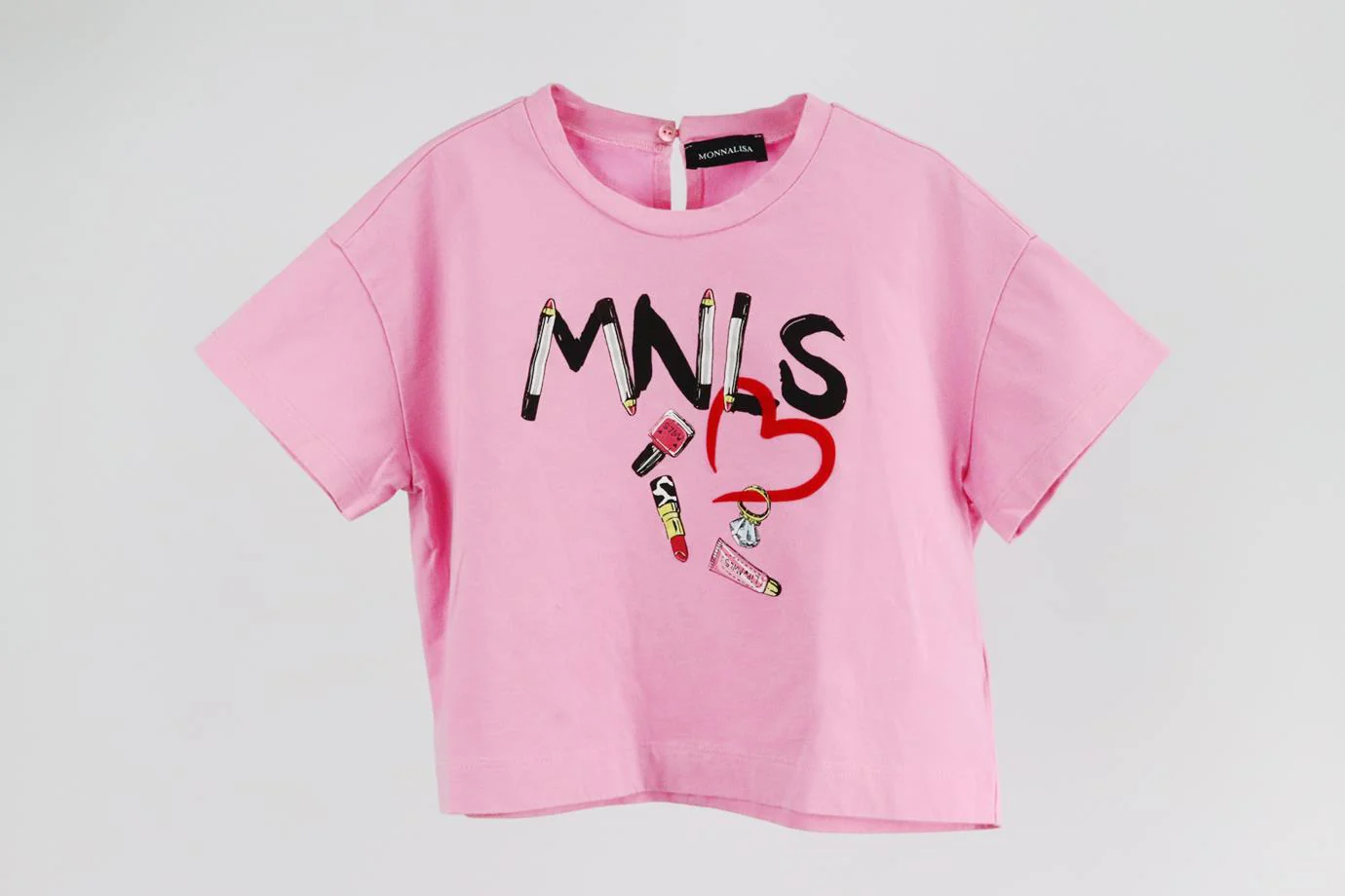 MONNALISA KIDS GIRLS CROPPED COTTON T-SHIRT 8 YEARS - Image 2