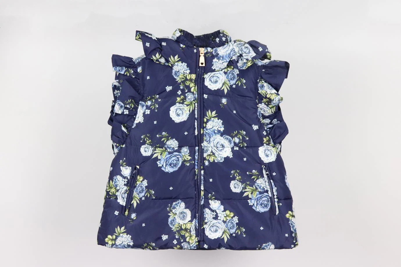 MONNALISA KIDS GIRLS FLORAL PADDED GILET 8 YEARS - Image 2