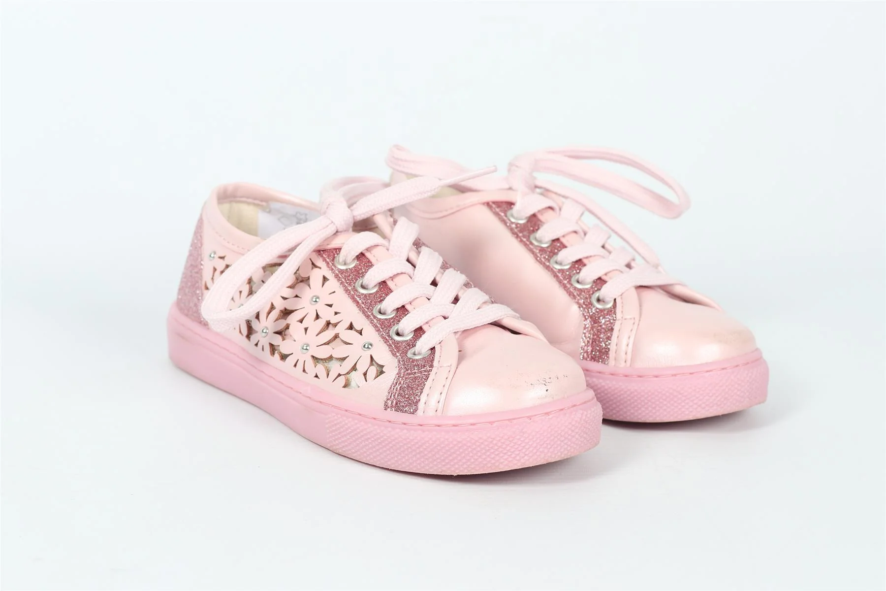 MONNALISA KIDS GIRLS LEATHER SNEAKERS EU 29 UK 11 - Image 2