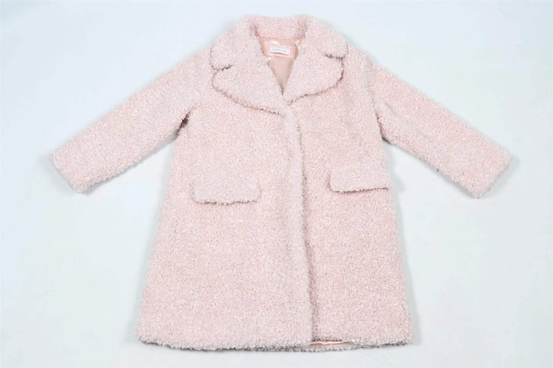 MONNALISA PINK KIDS GIRLS FAUX SHEARLING COAT 8 YEARS - Image 2