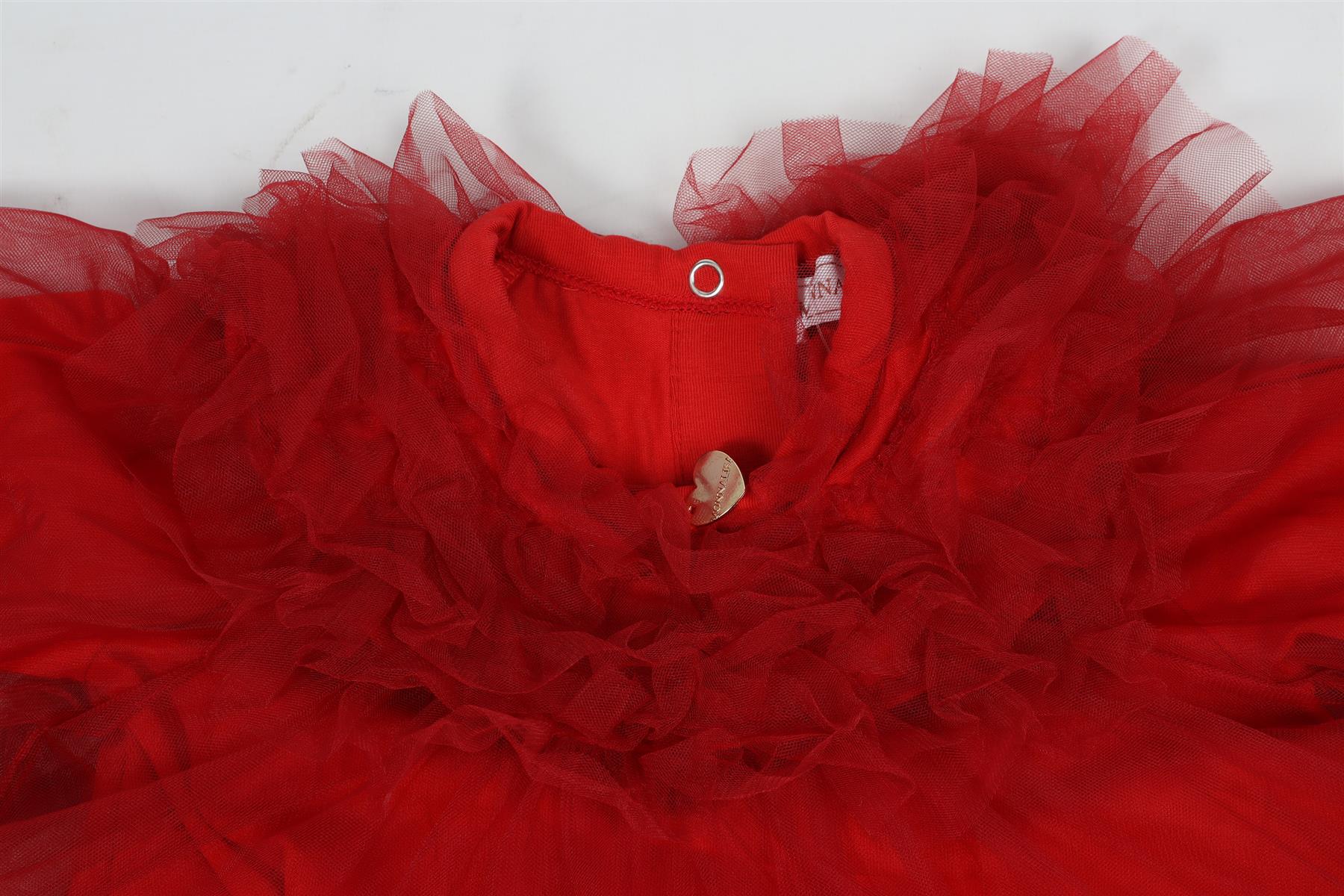 MONNALISA RED KIDS GRILS TULLE DRESS 3 YEARS - Image 3