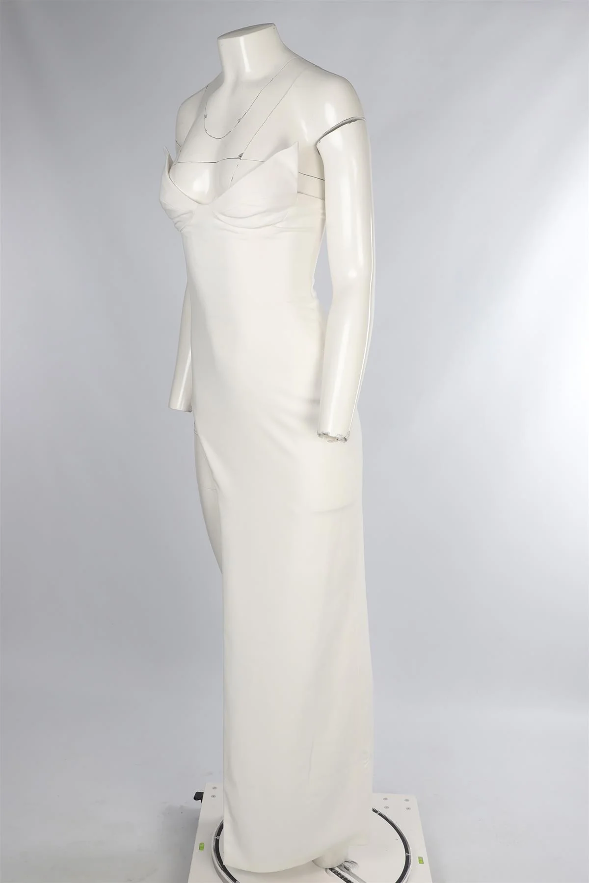 MÔNOT WHITE CREPE MAXI DRESS IT 38 UK 6 - Image 3