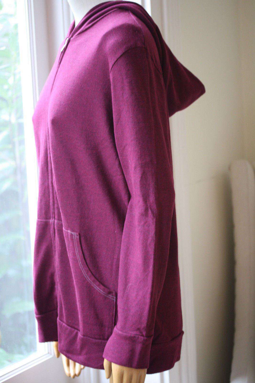 MONROW BURGUNDY CLASSIC HOODIE SWEATSHIRT SMALL - Image 4