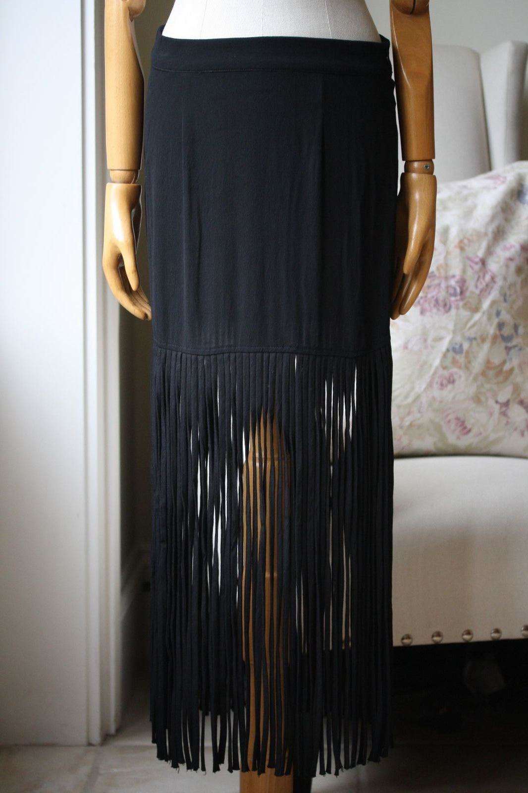 MONROW CREPE FRINGE SKIRT SMALL - Image 6