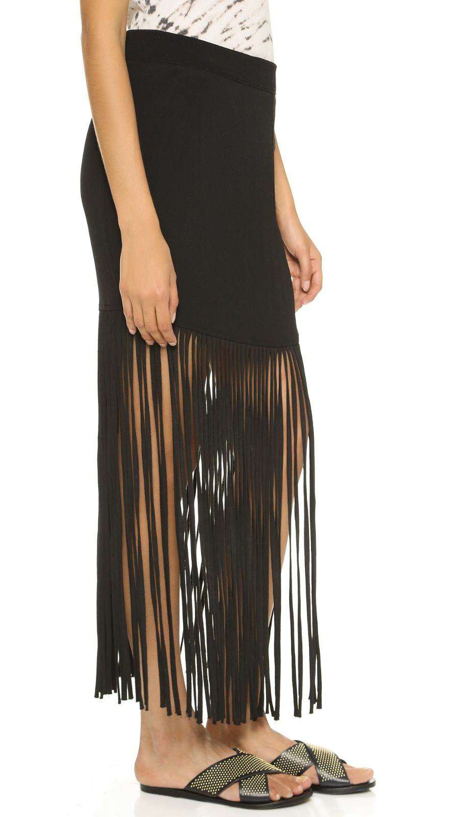 MONROW CREPE FRINGE SKIRT SMALL - Image 7