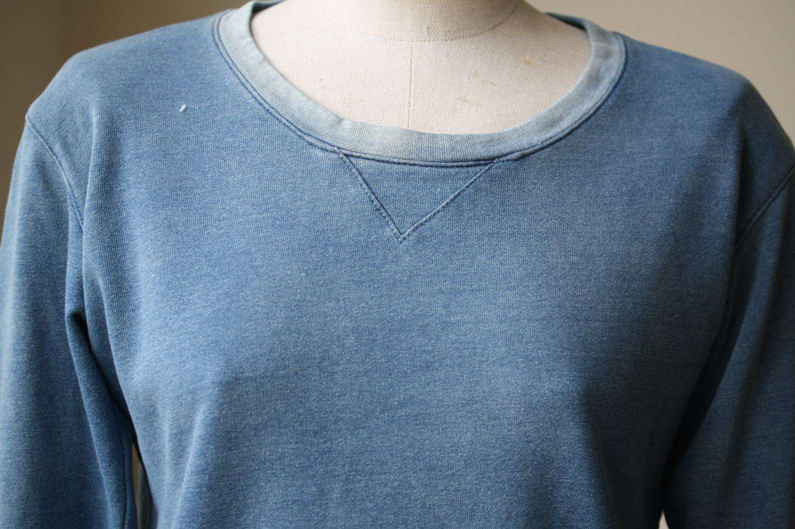 MONROW DENIM WASH FRENCH TERRY SWEATSHIRT SMALL - Image 6