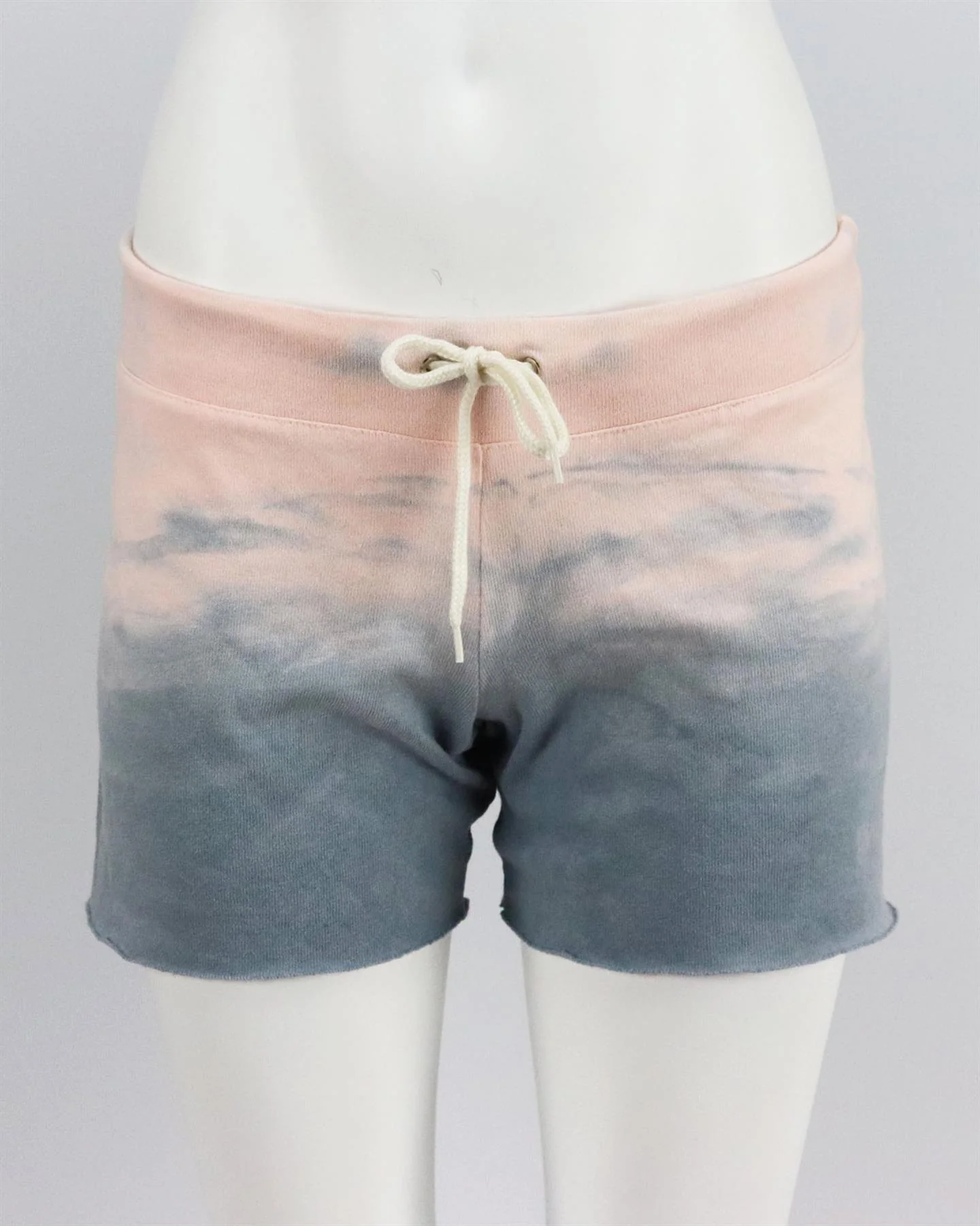 MONROW TIE DYED COTTON BLEND JERSEY SHORTS SMALL - Image 2