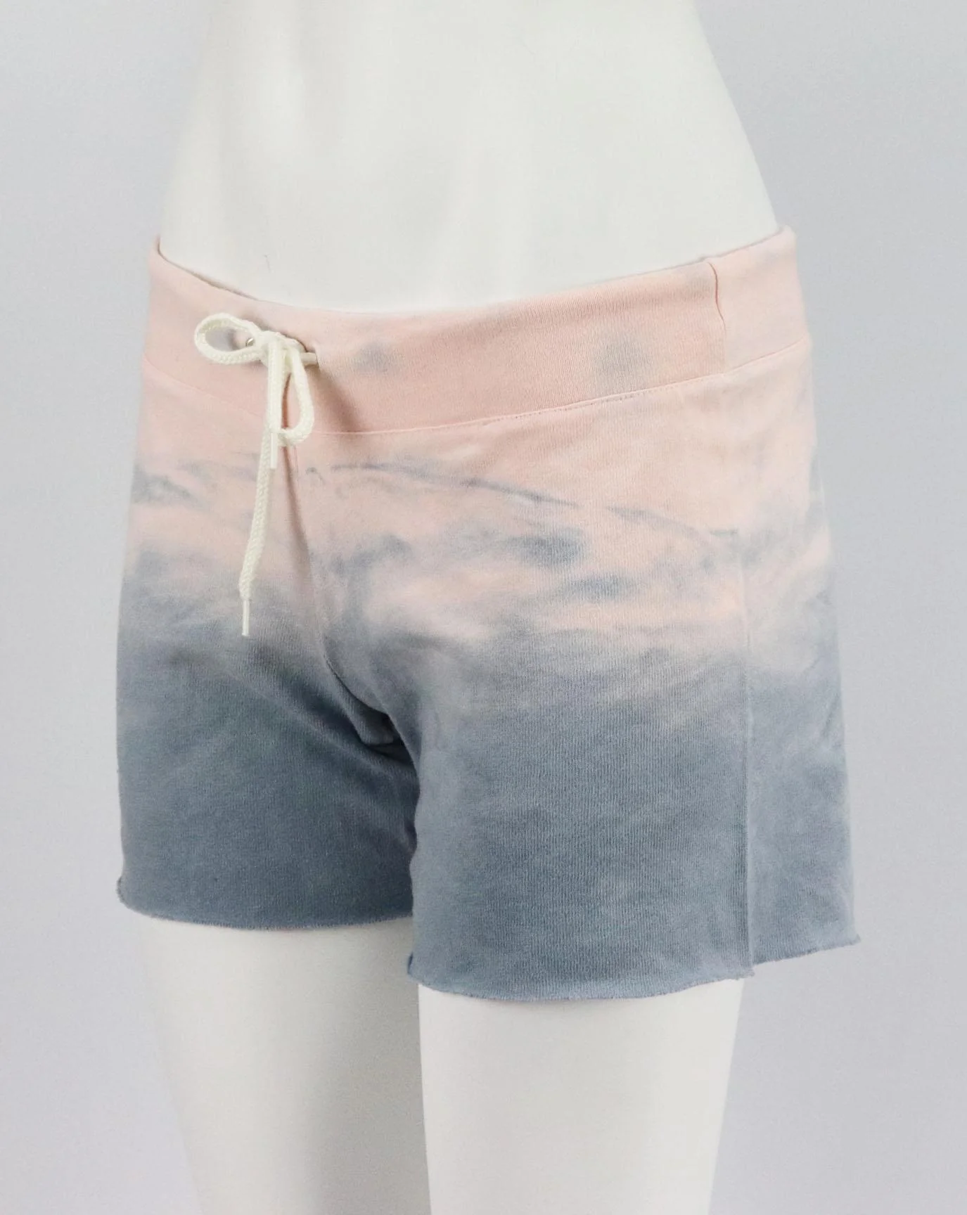 MONROW TIE DYED COTTON BLEND JERSEY SHORTS SMALL - Image 3