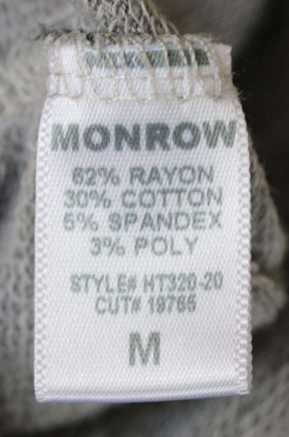 MONROW ZEBRA PRINT STRETCH JERSEY HOODED SWEATSHIRT MEDIUM - Image 5