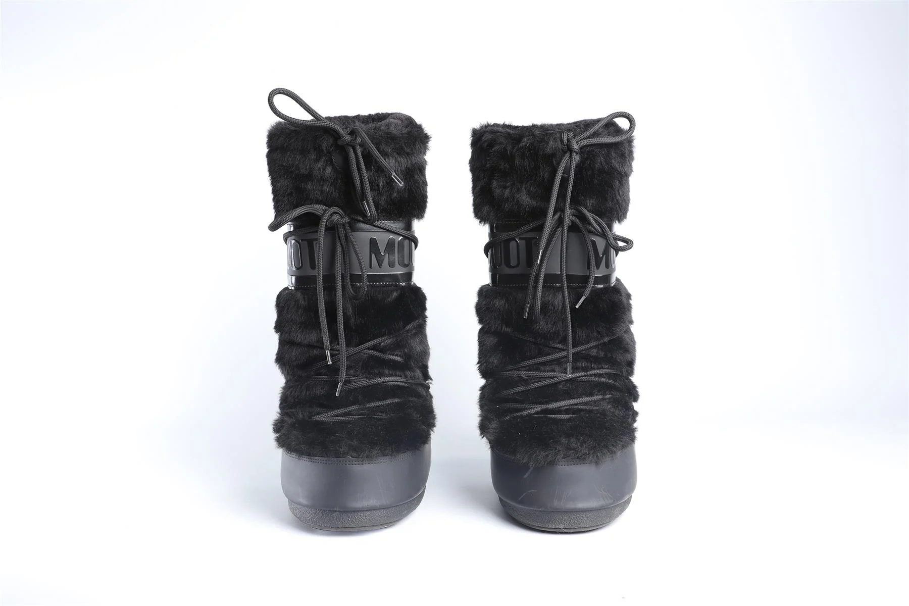 MOON BOOTS BLACK FAUX FUR BOOTS EU 39-41 UK 6-8 US 9-11 - Image 3