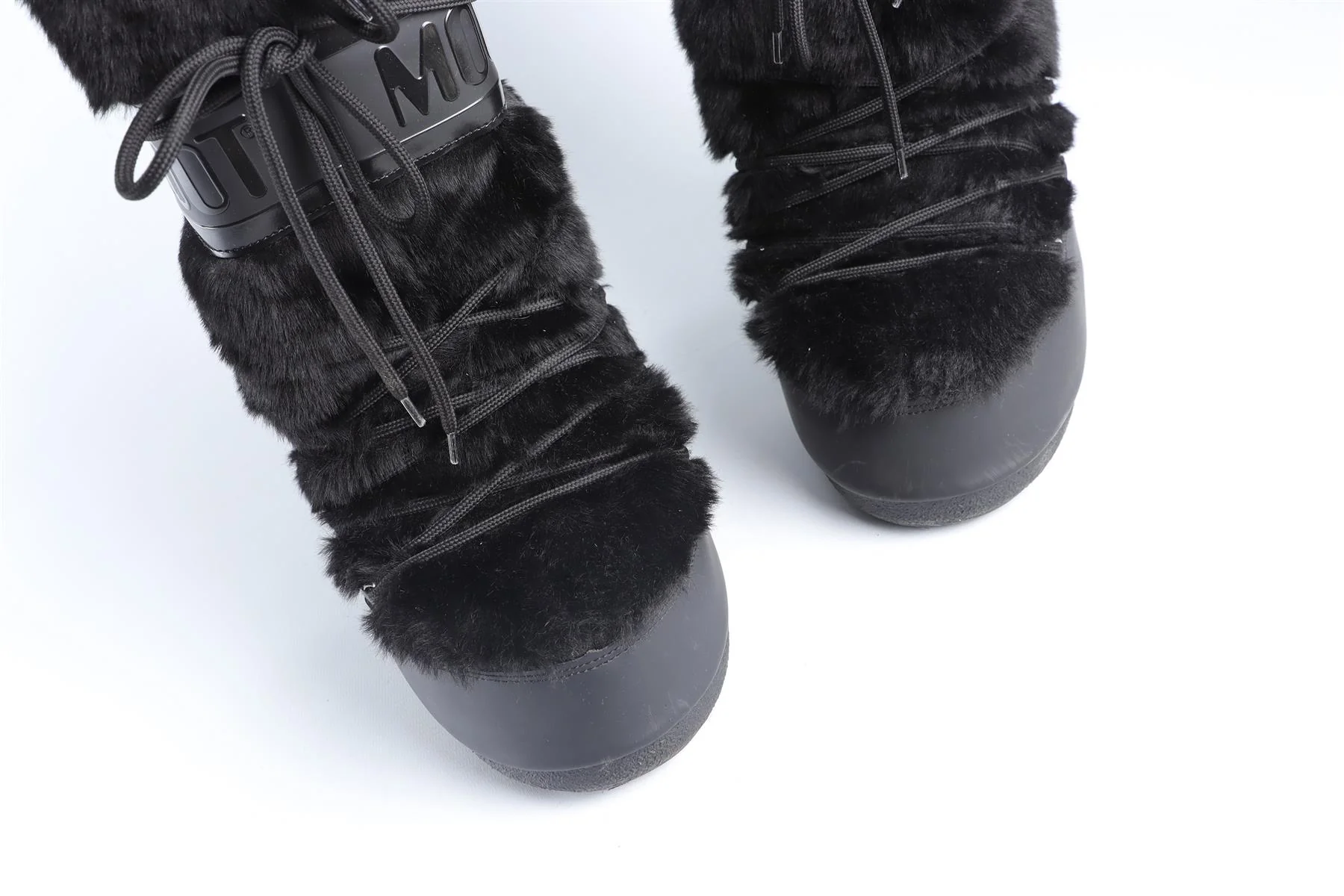 MOON BOOTS BLACK FAUX FUR BOOTS EU 39-41 UK 6-8 US 9-11 - Image 4