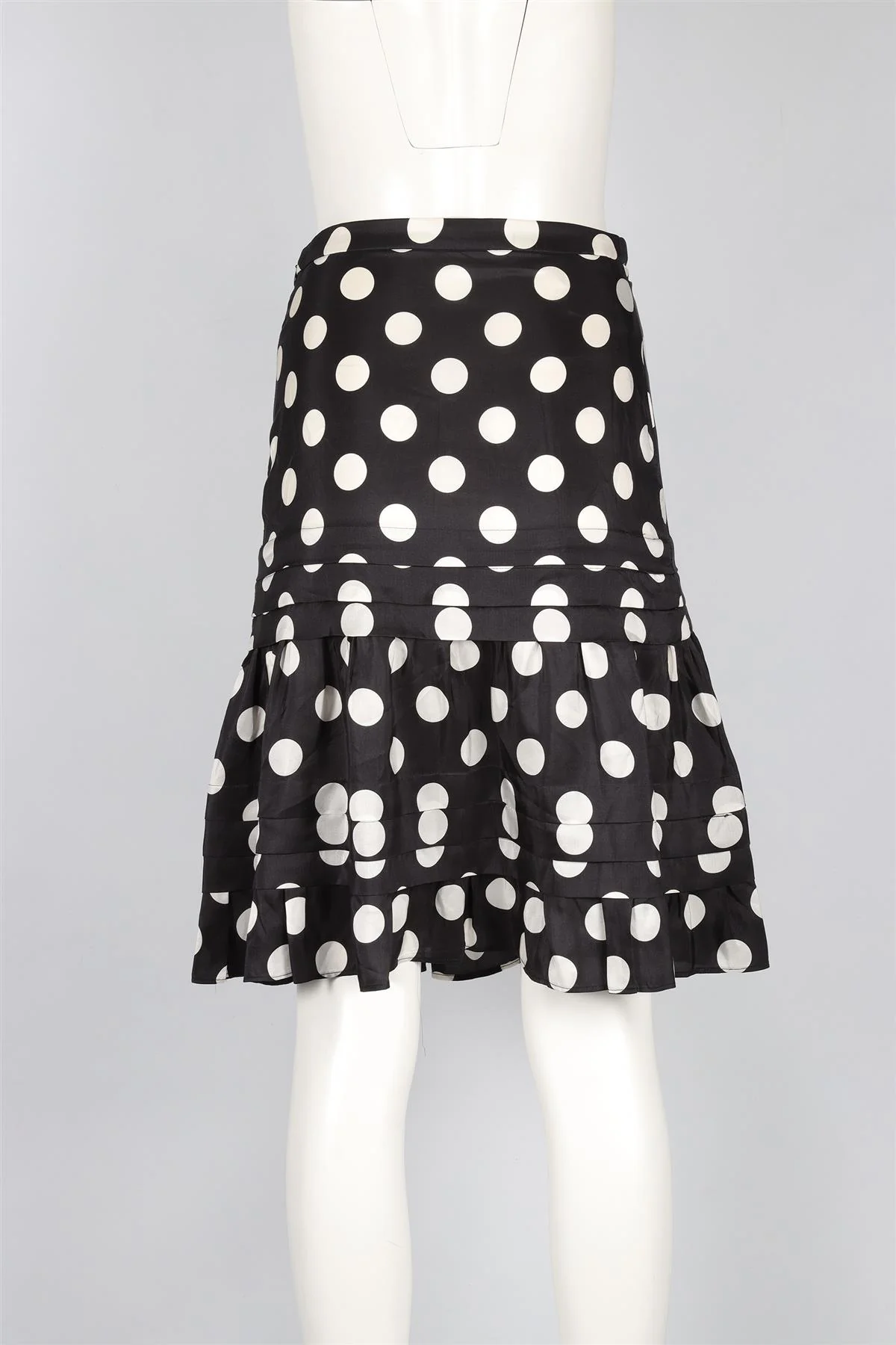 MOSCHINO BLACK SILK MIDI SKIRT IT 44 UK 12 - Image 4