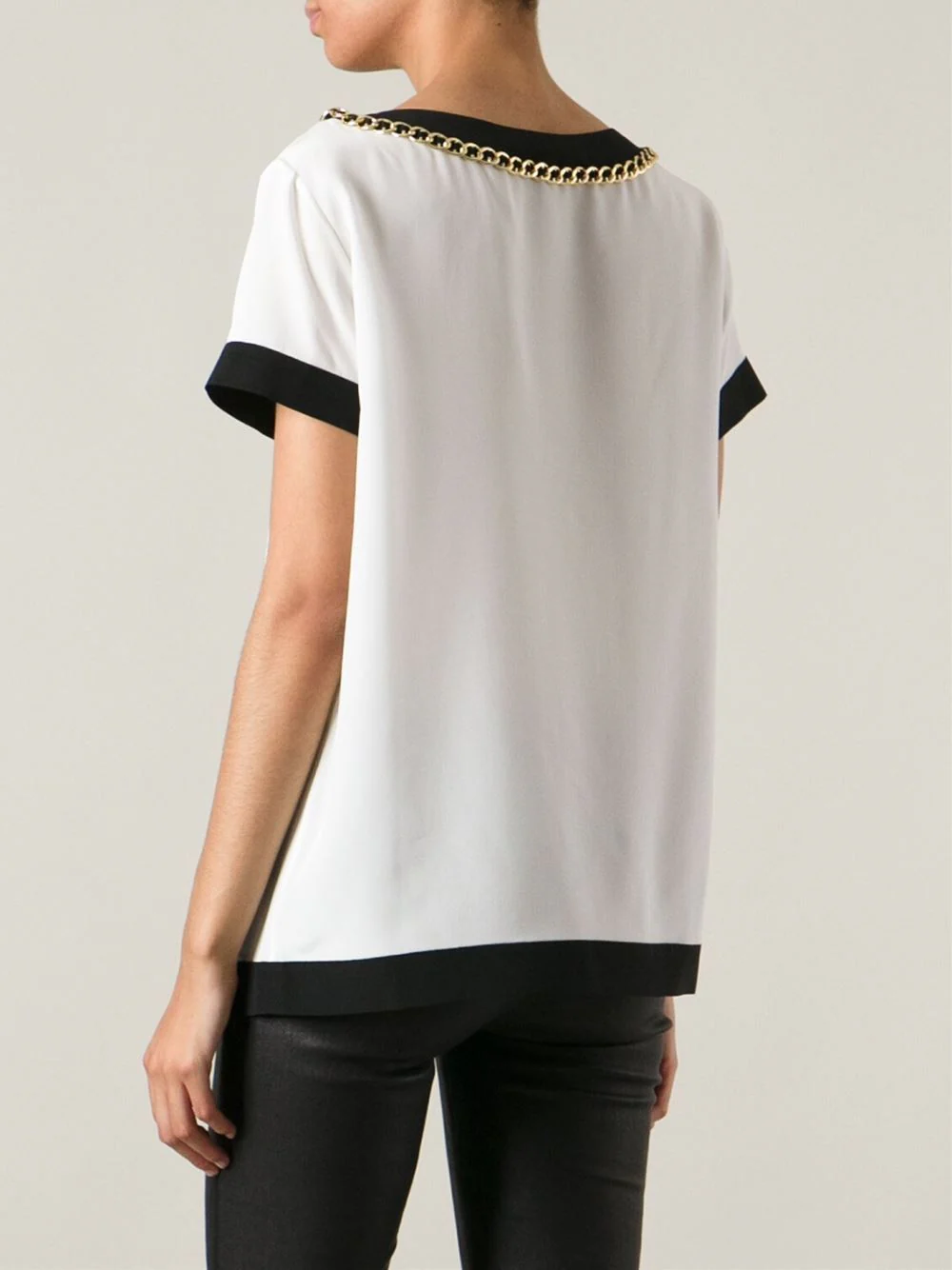 MOSCHINO IVORY CHAIN TRIM TOP IT 42 UK 10 - Image 11