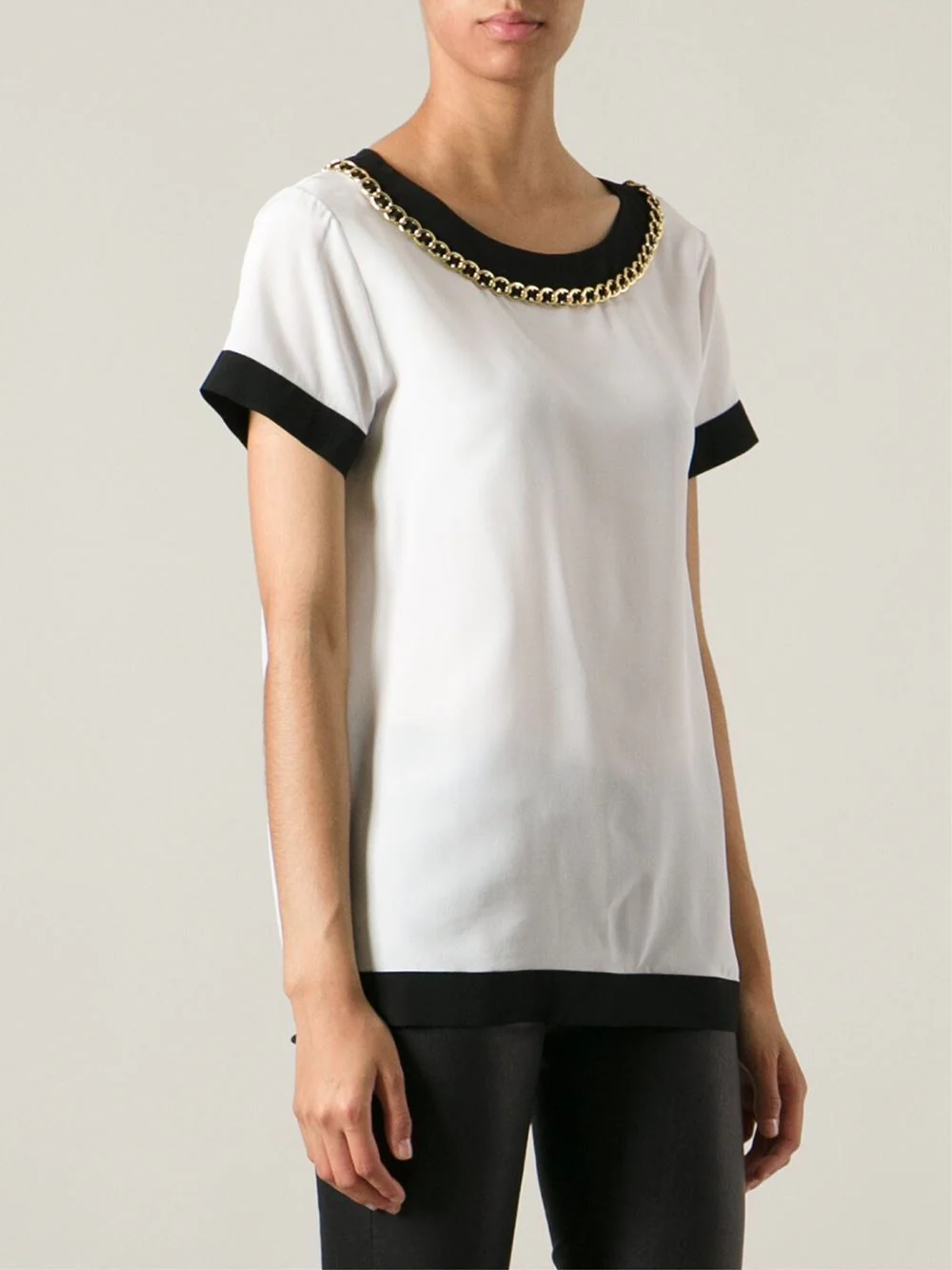 MOSCHINO IVORY CHAIN TRIM TOP IT 42 UK 10 - Image 12