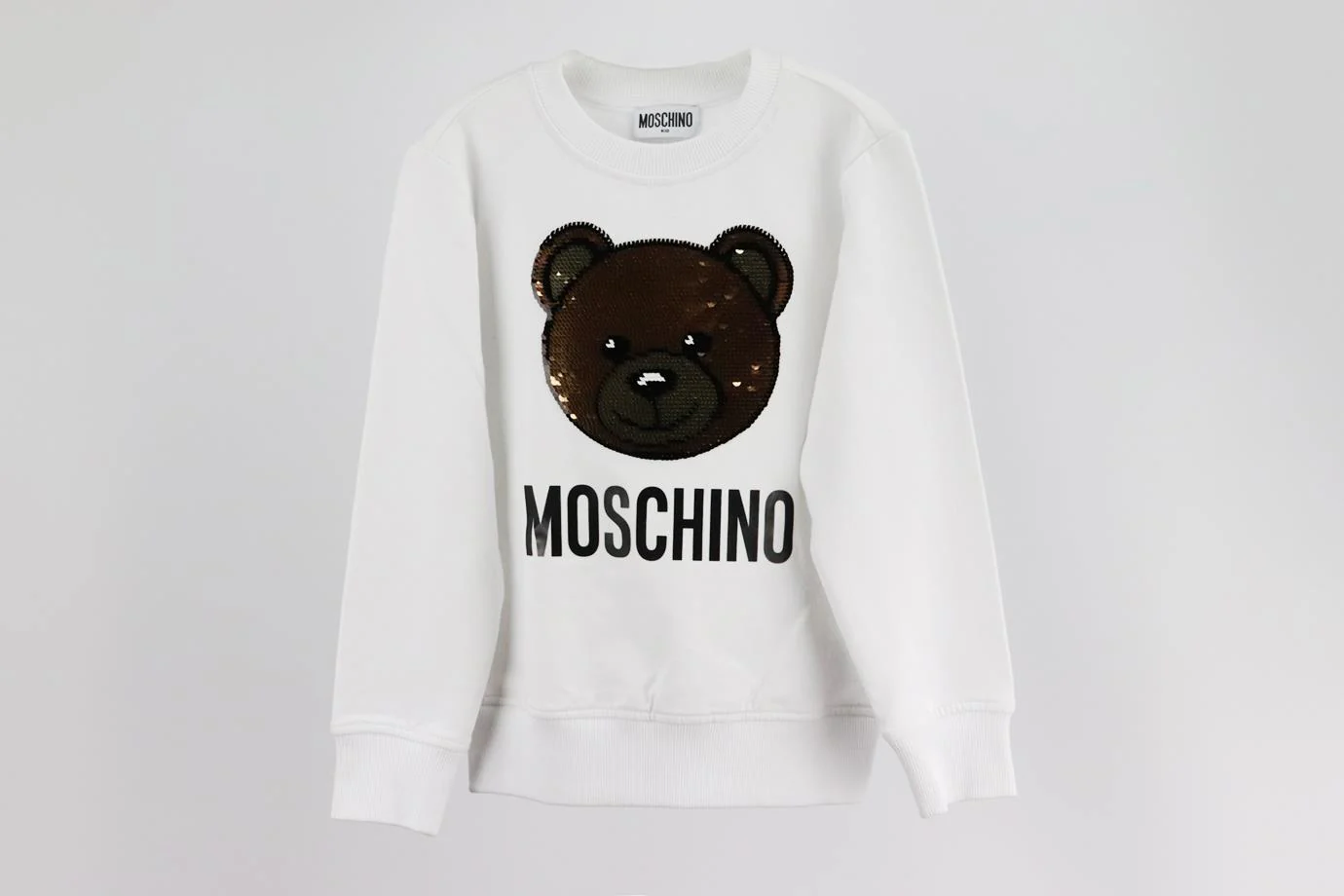 MOSCHINO KIDS UNISEX SEQUIN COTTON SWEATSHIRT 6 YEARS - Image 2