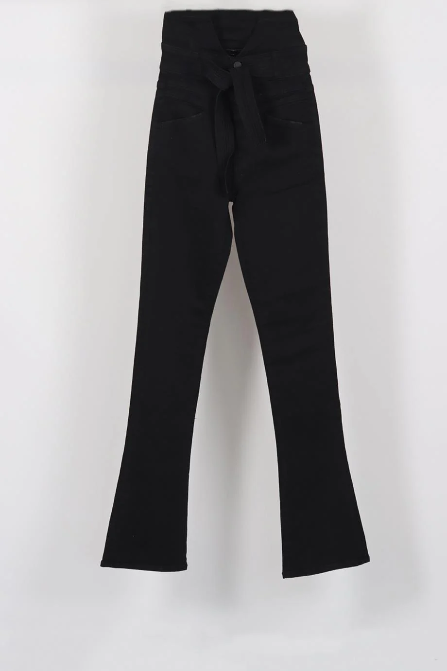 MOTHER BELTED HIGH RISE FLARED JEANS W24 UK 6 - Image 2