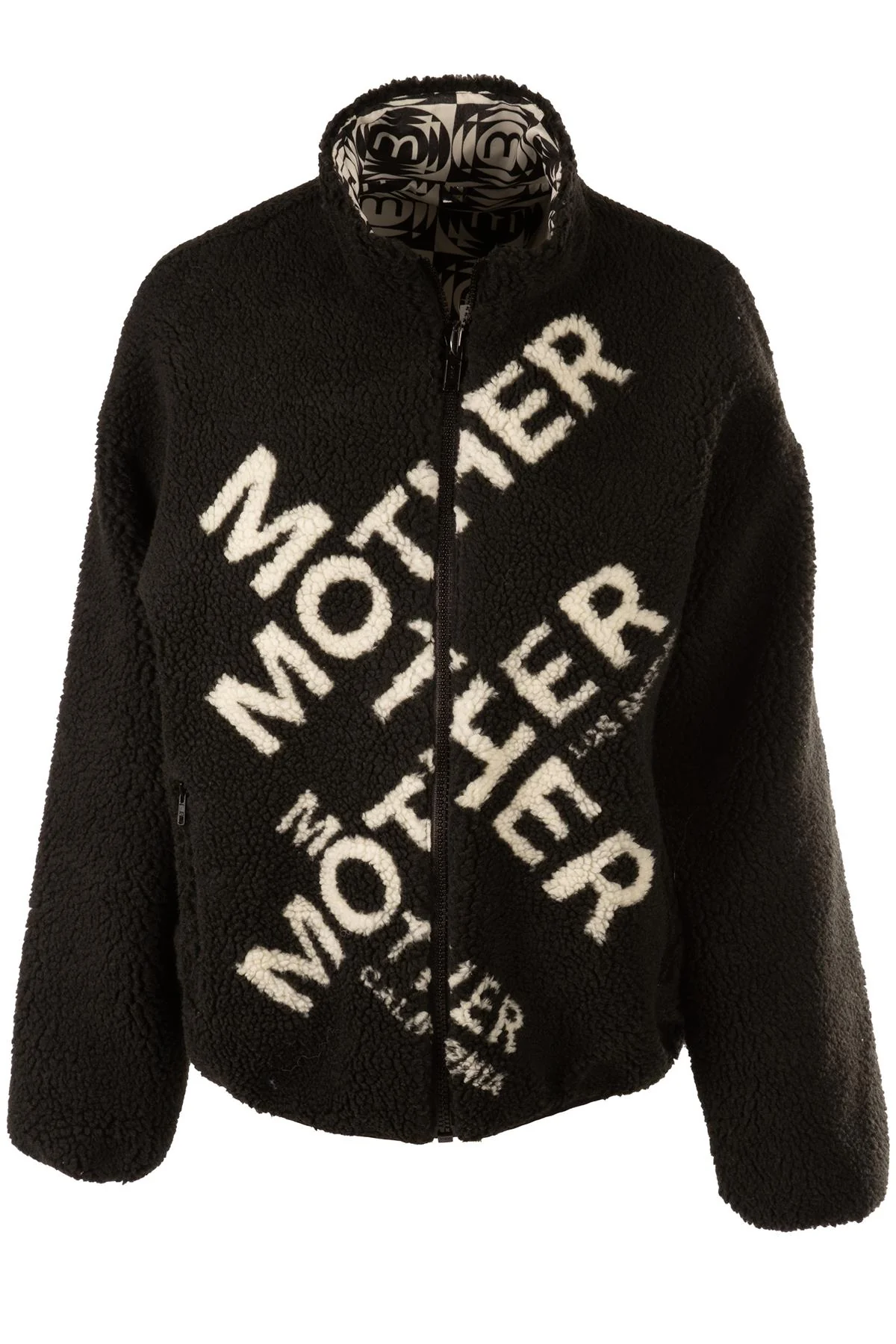 MOTHER BLACK FLEECE JACKET SMALL