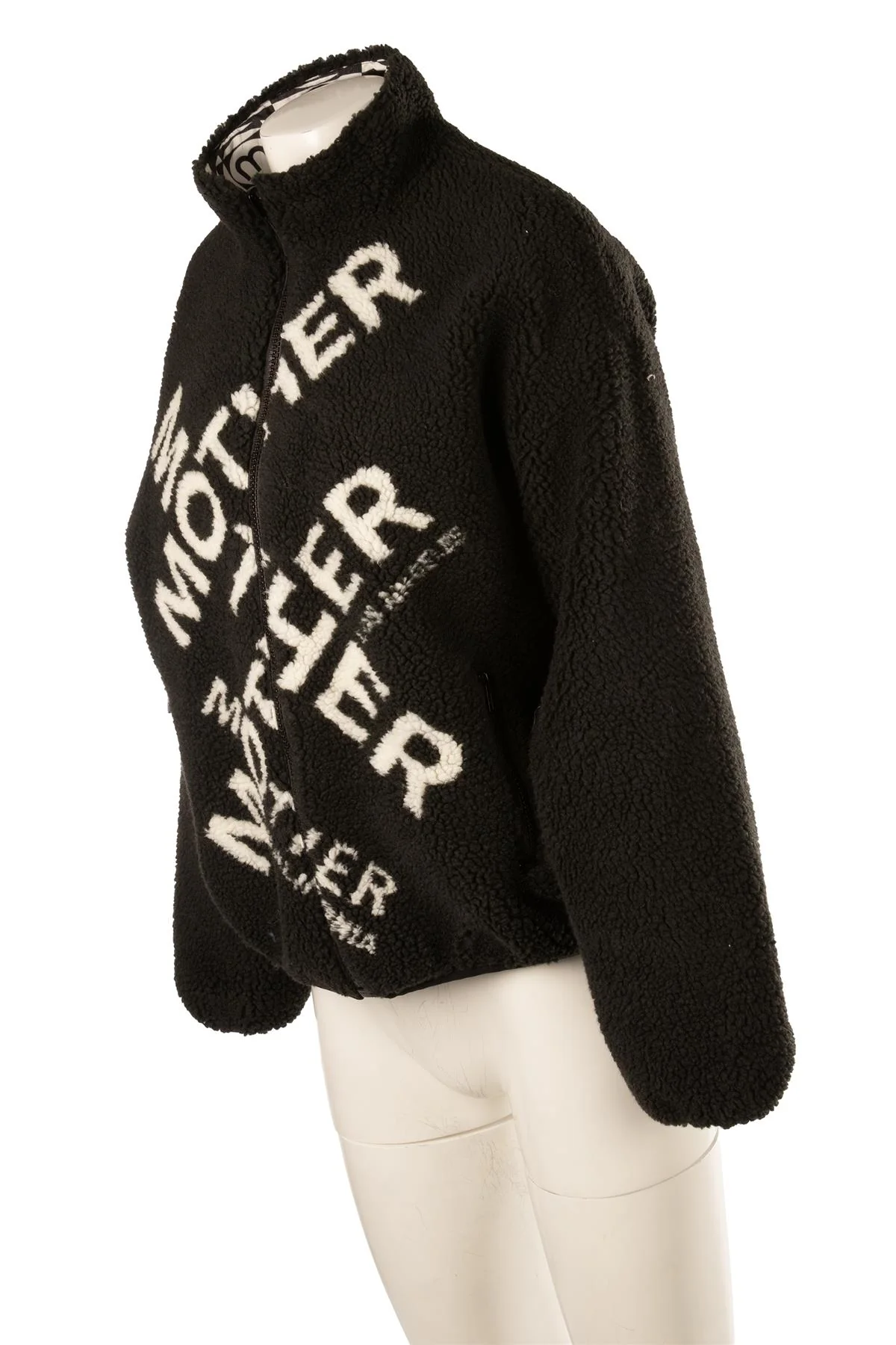 MOTHER BLACK FLEECE JACKET SMALL - Image 3