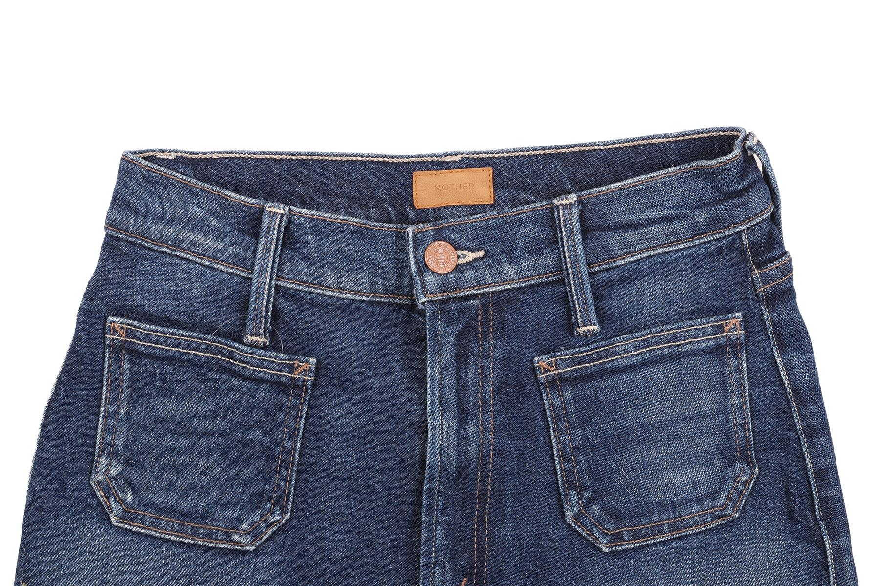 MOTHER BLUE HIGH RISE STRAIGHT LEG JEANS UK 6 W24 - Image 3