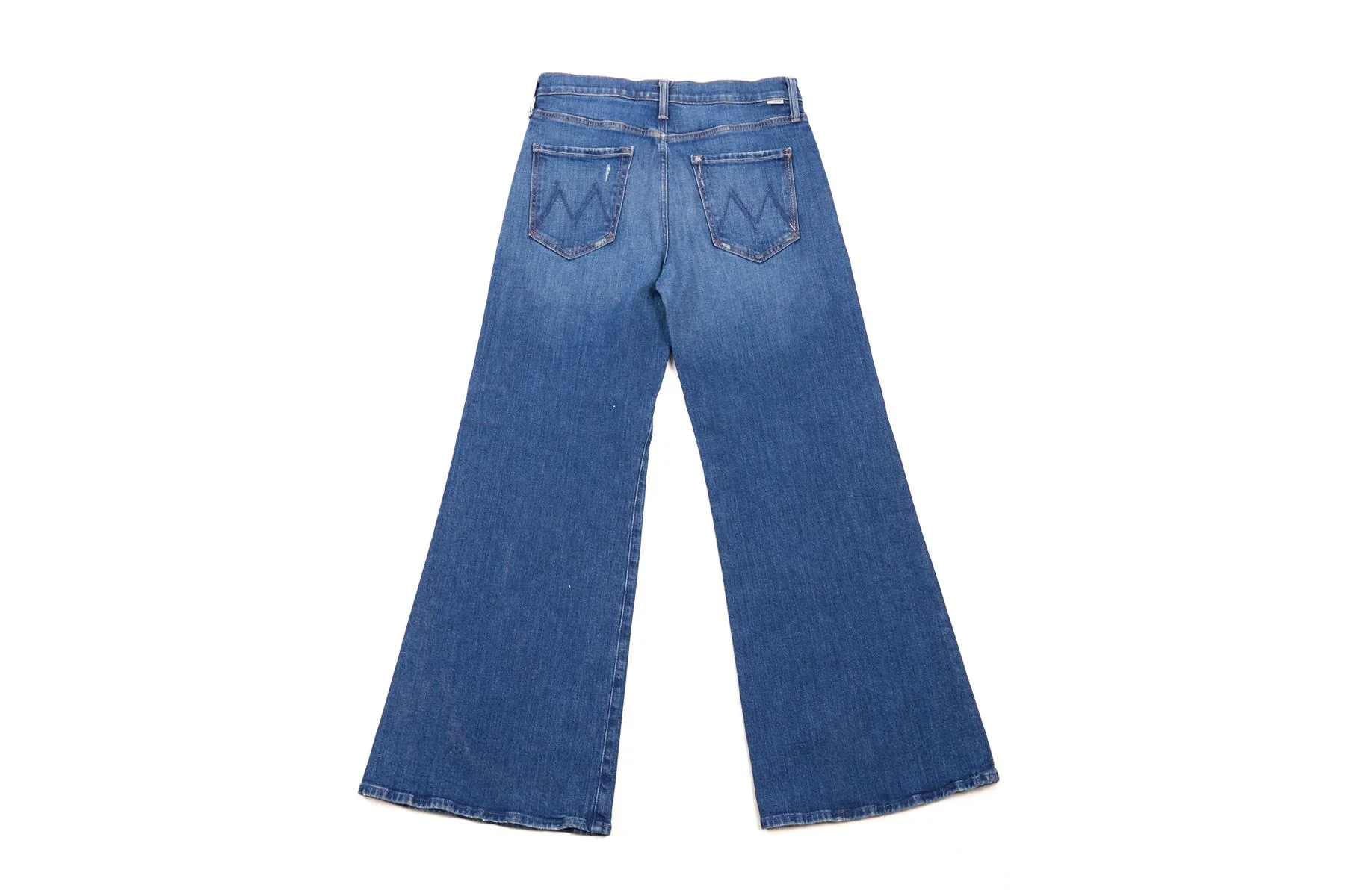 MOTHER BLUE HIGH RISE WIDE LEG JEANS W29 - Image 4