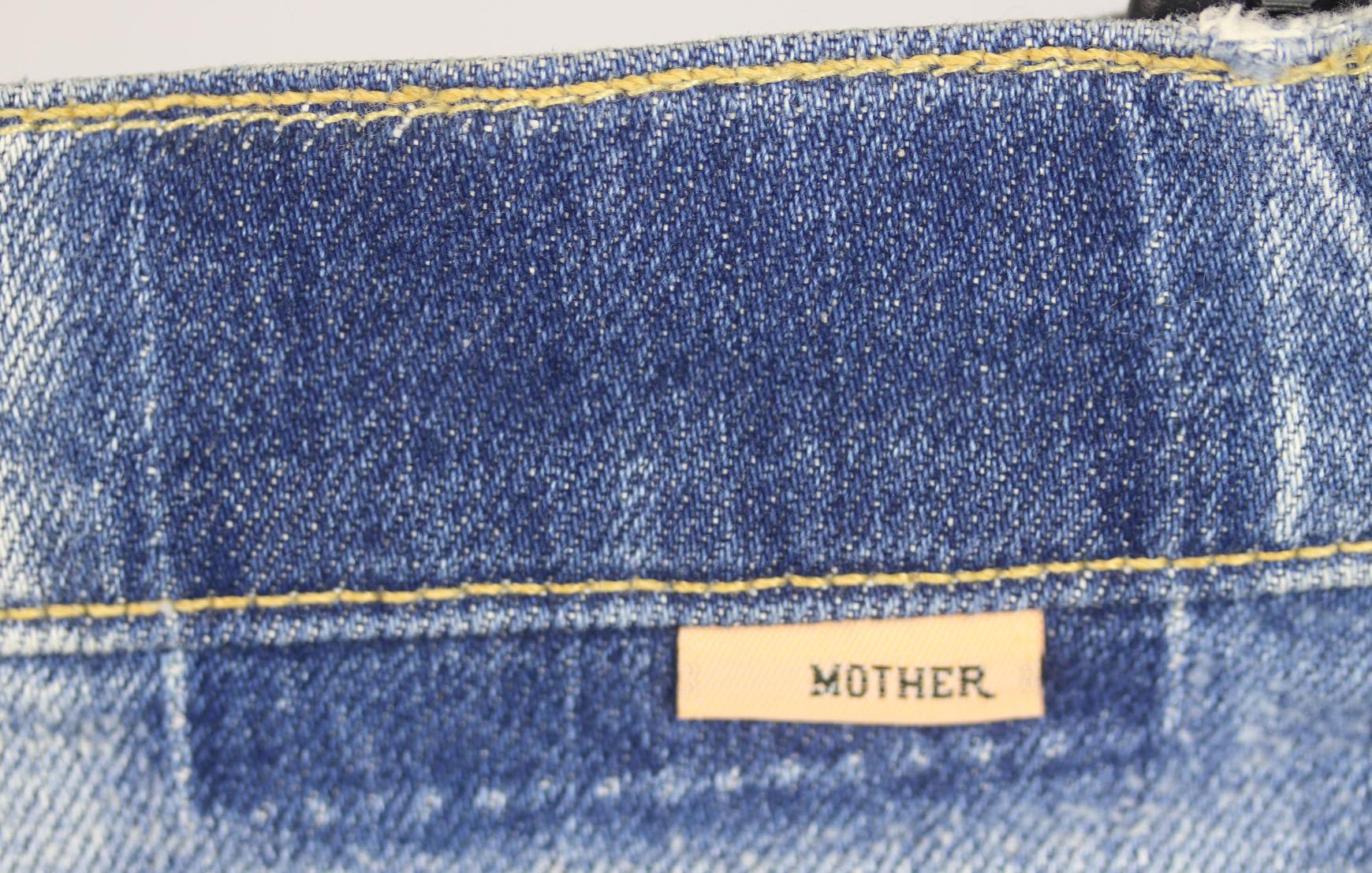 MOTHER EMBROIDERED DISTRESSED DENIM SHORTS W25 UK 6/8 - Image 3