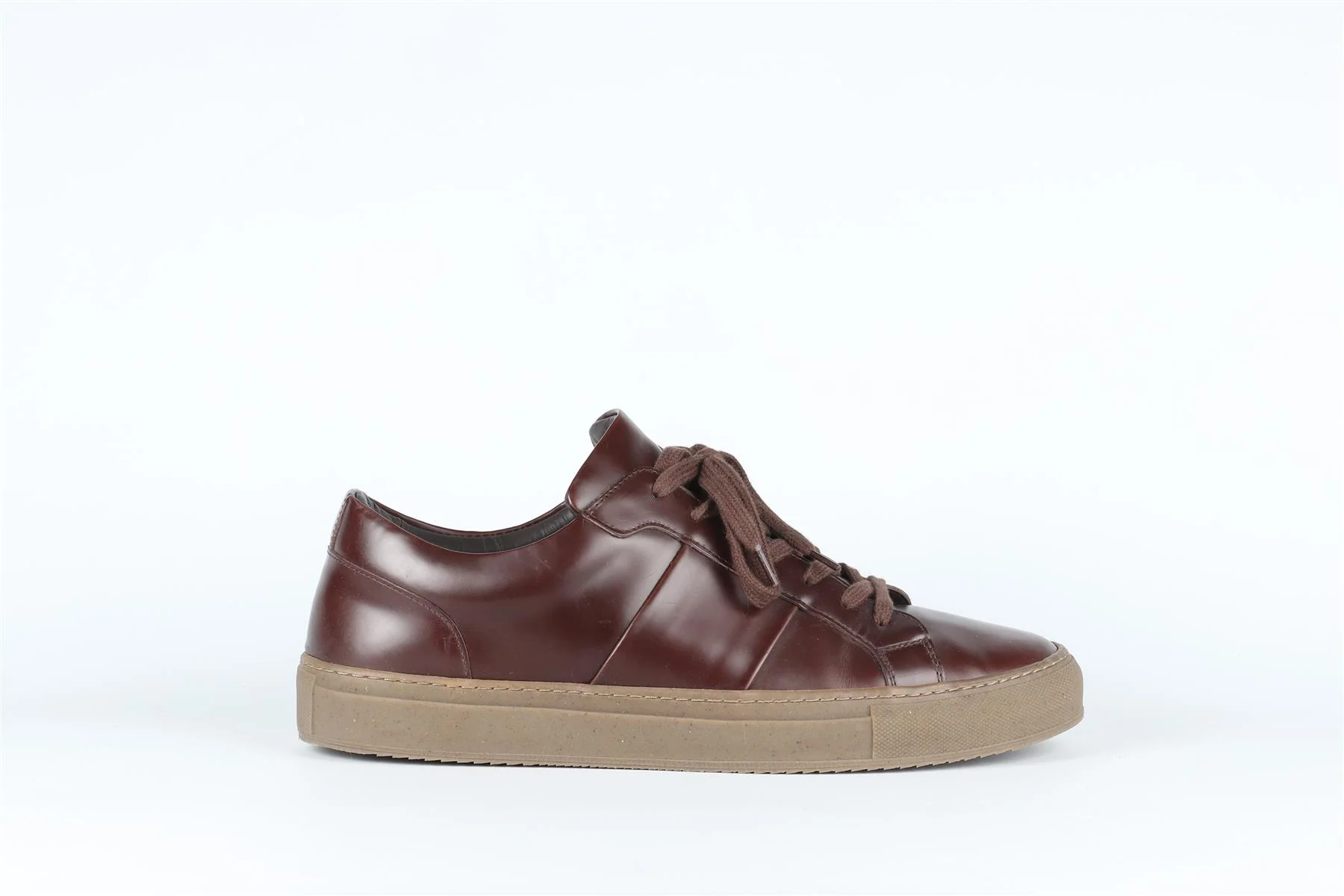 MR P BROWN MEN'S LEATHER SNEAKERS EU 45 UK 11 US 12 - Image 2