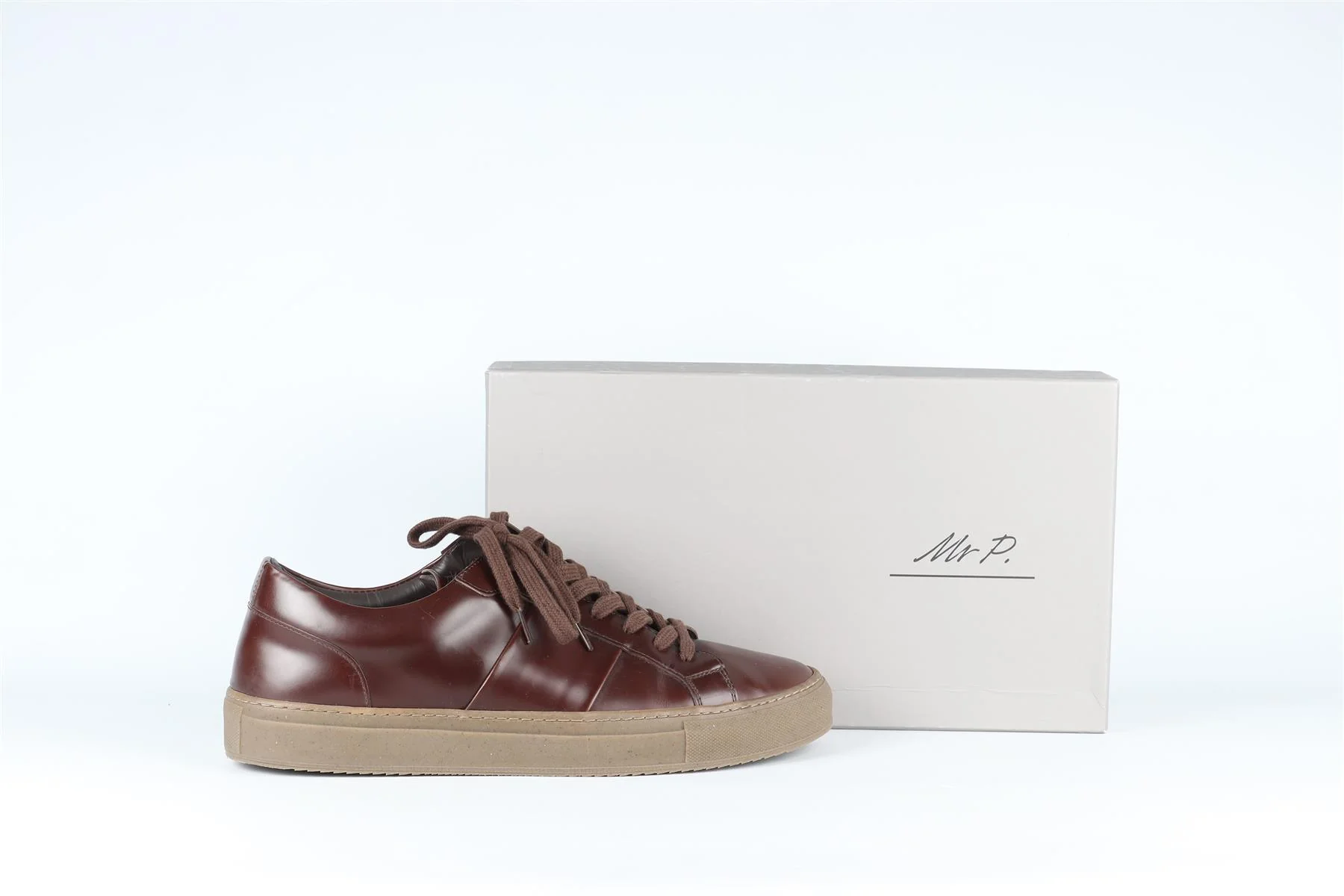 MR P BROWN MEN'S LEATHER SNEAKERS EU 45 UK 11 US 12 - Image 7