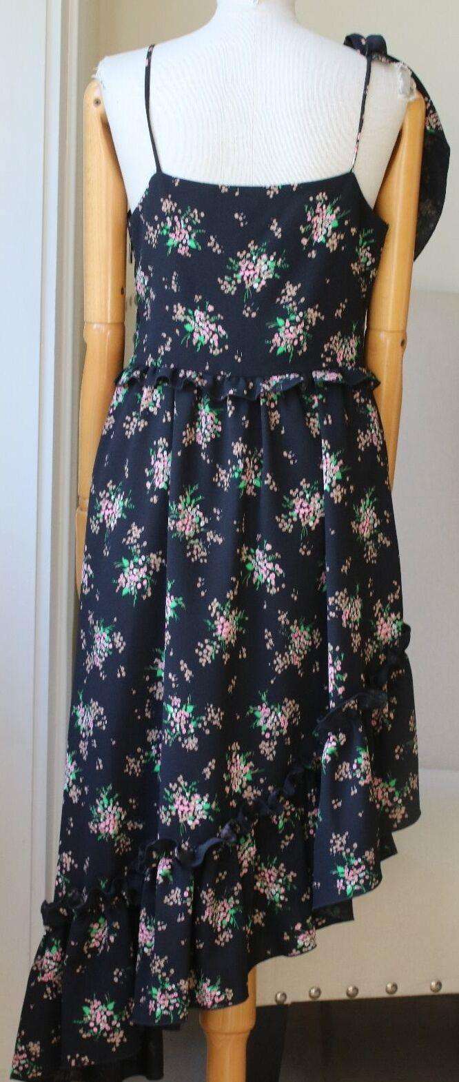 MSGM ASYMMETRIC FLORAL PRINT CREPE DE CHINE DRESS IT 40 UK 8 - Image 5
