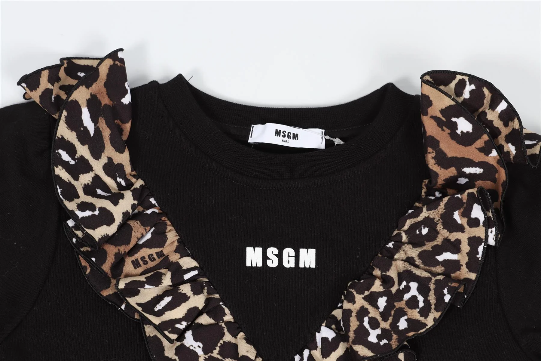 MSGM BLACK KIDS GIRLS COTTON SWEATSHIRT 8 YEARS - Image 4