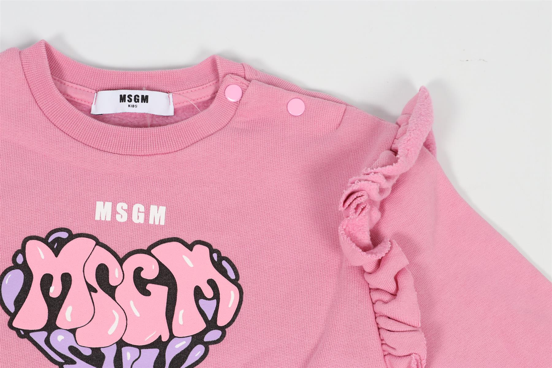 MSGM PINK KIDS GIRLS COTTON SWEATSHIRT 36 MONTHS - Image 3