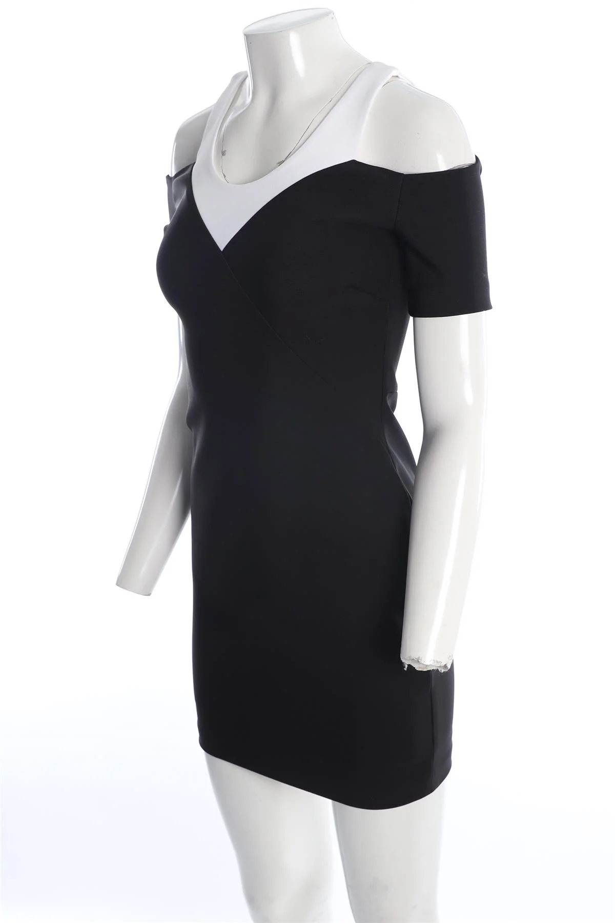 MUGLER BLACK CREPE MINI DRESS IT 38 UK 6 - Image 3