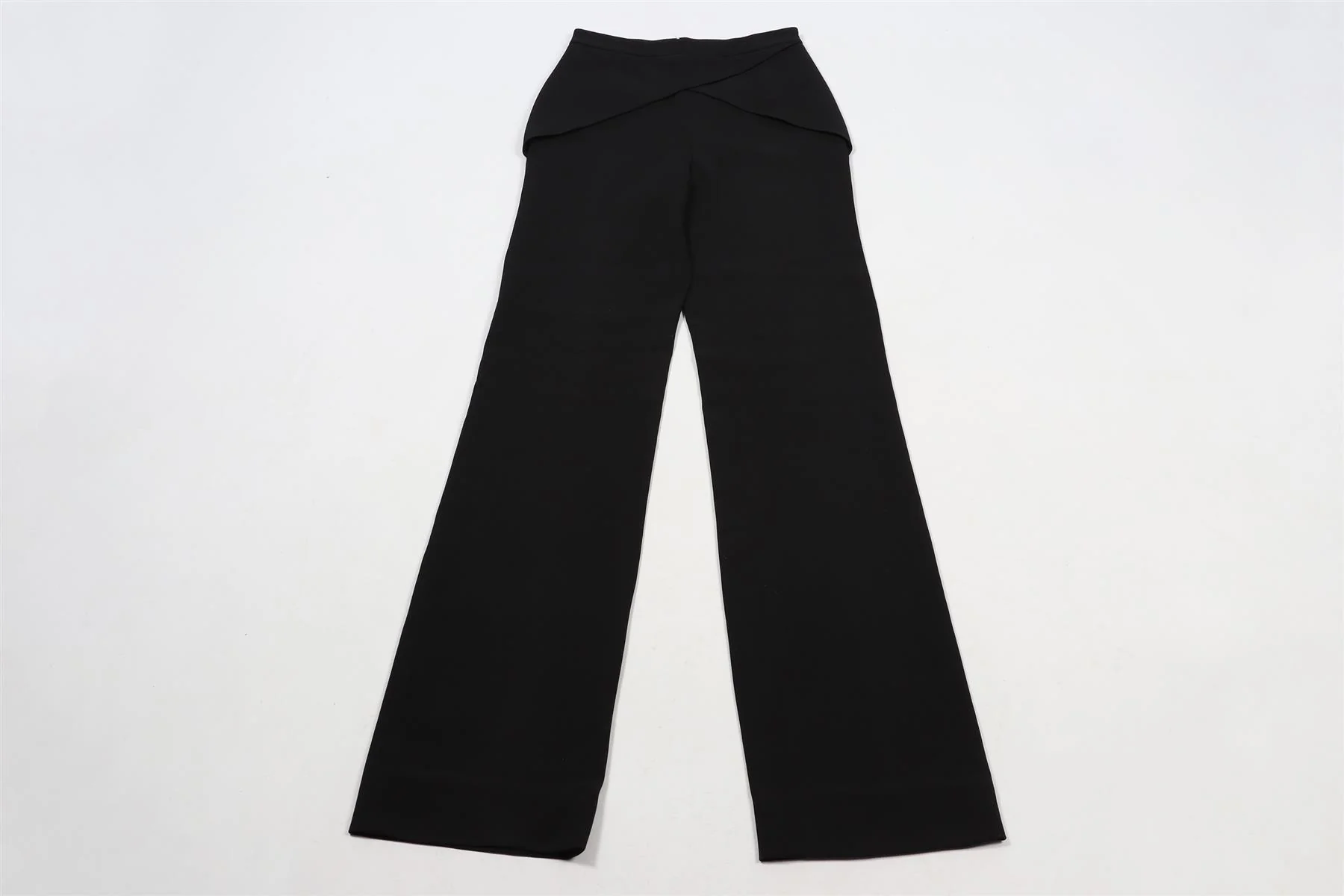MUGLER BLACK CREPE STRAIGHT LEG PANTS FR 36 UK 8 - Image 2