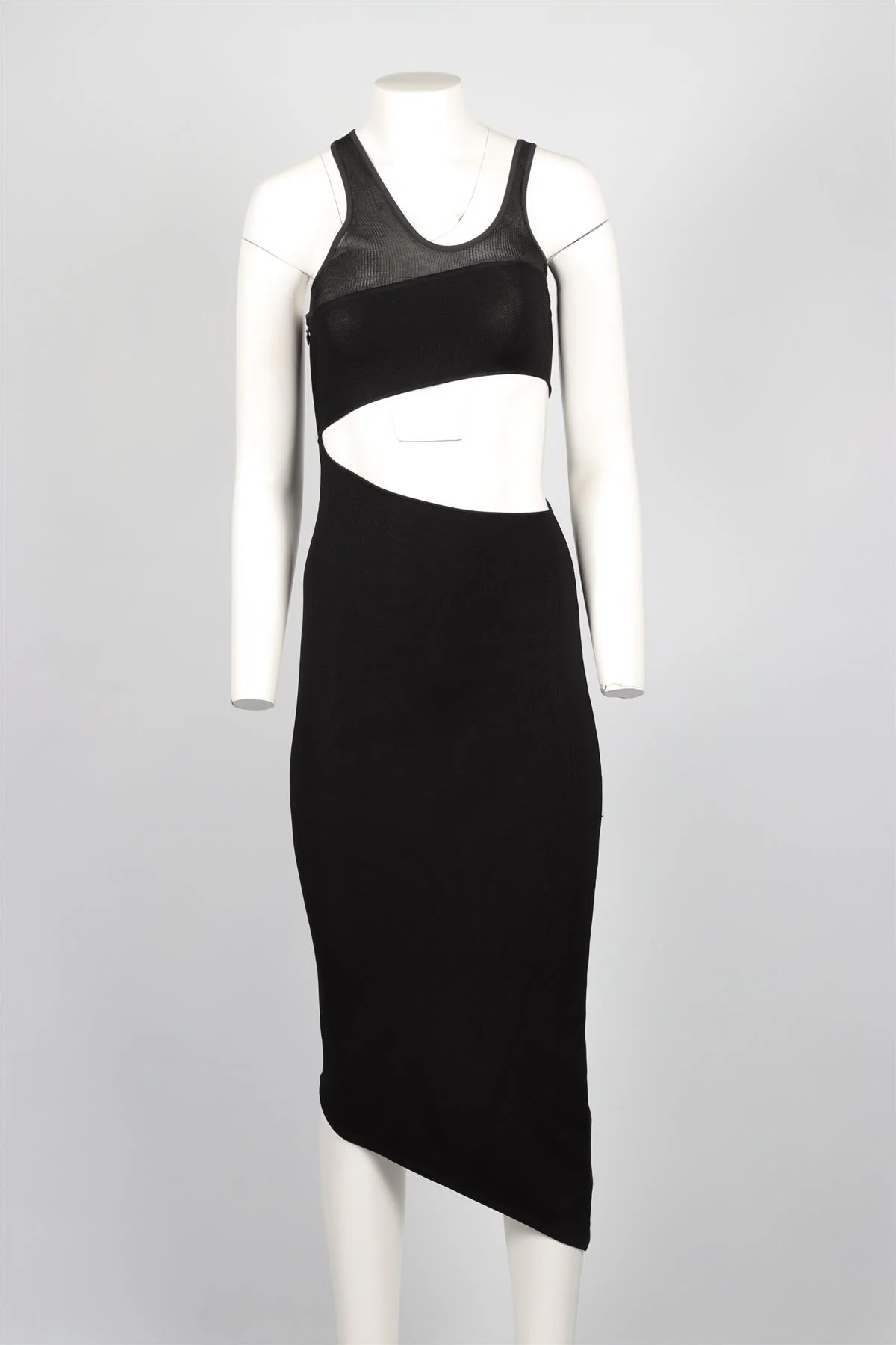 MUGLER BLACK KNIT MIDI DRESS SMALL - Image 2