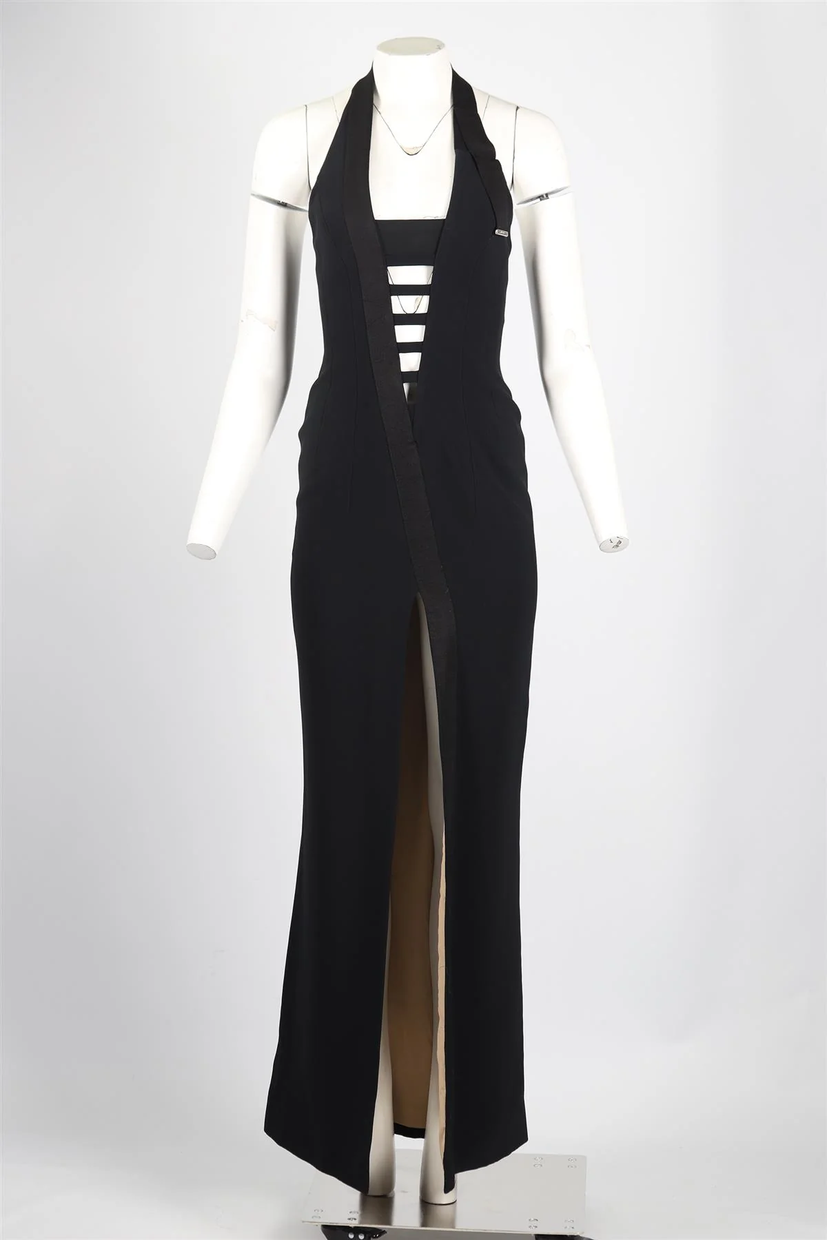 MUGLER HALTERNECK CREPE MAXI DRESS FR 38 UK 10 - Image 2