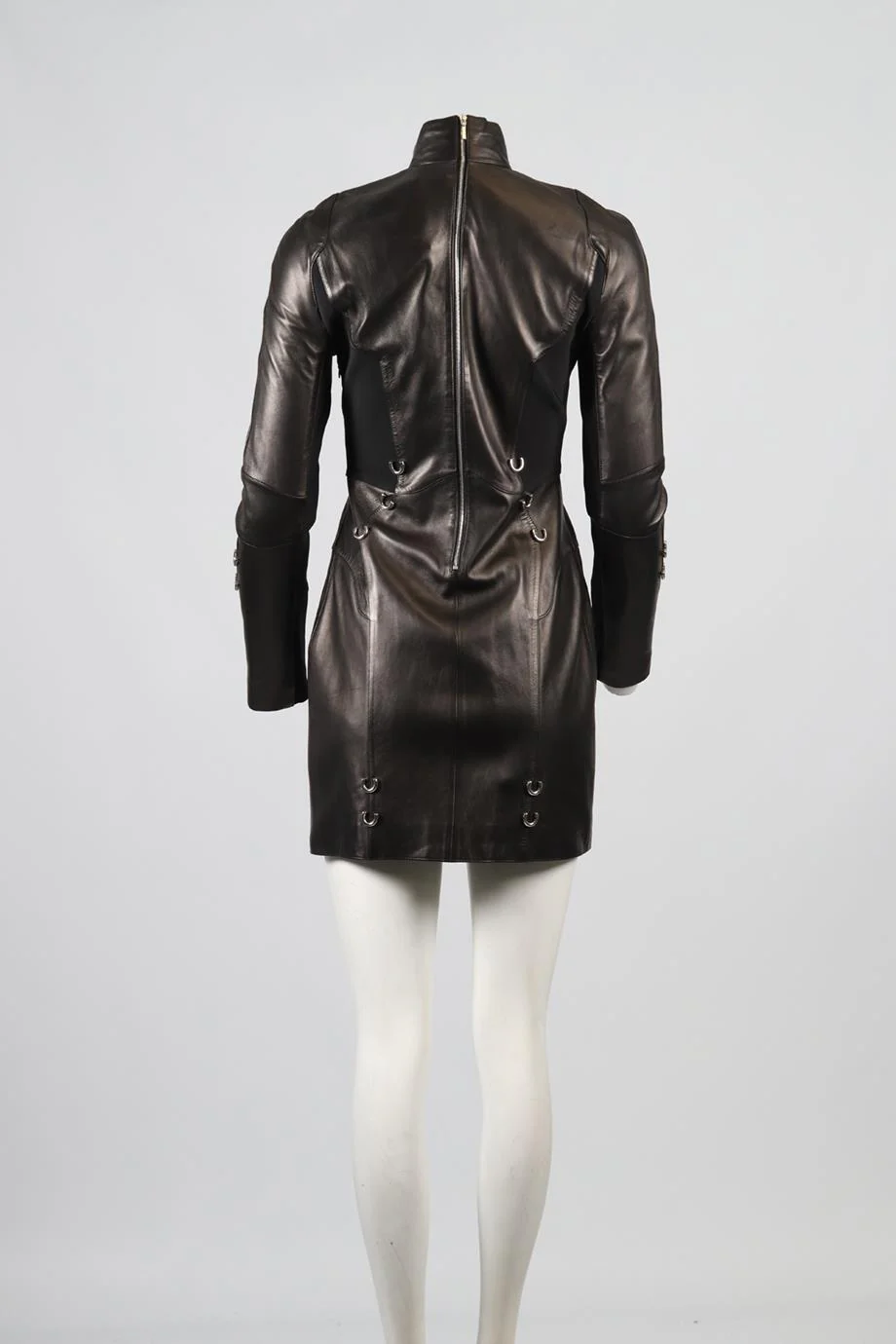 MUGLER LEATHER MINI DRESS FR 40 UK 12 - Image 4