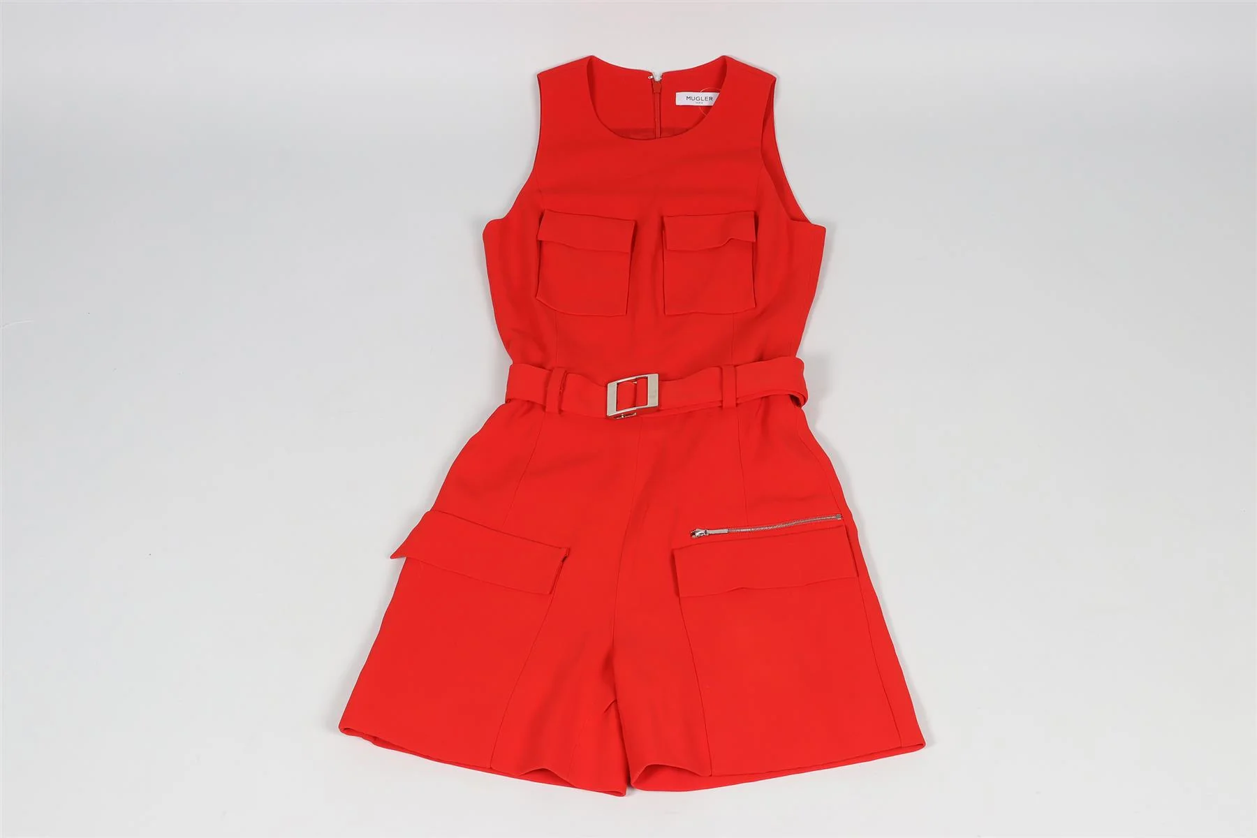 MUGLER RED CREPE PLAYSUIT FR 36 UK 8 - Image 2