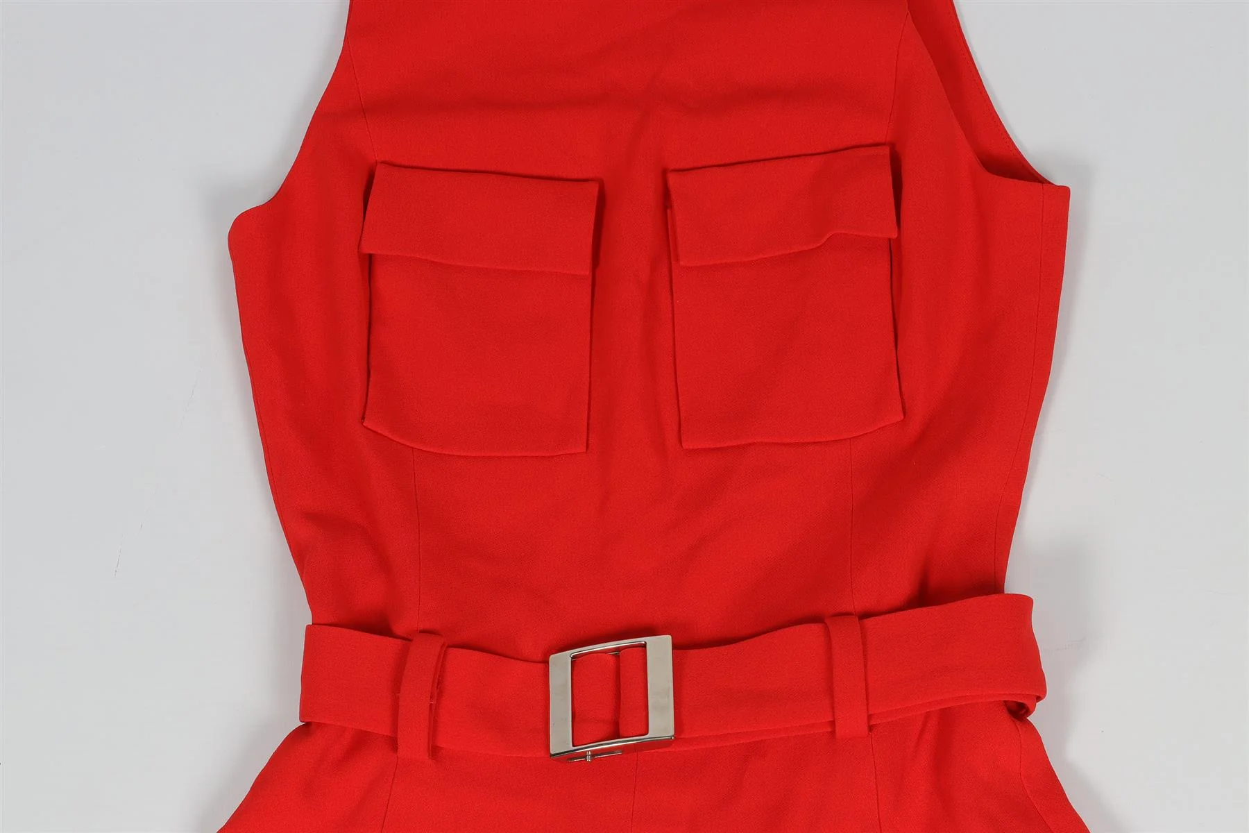 MUGLER RED CREPE PLAYSUIT FR 36 UK 8 - Image 3