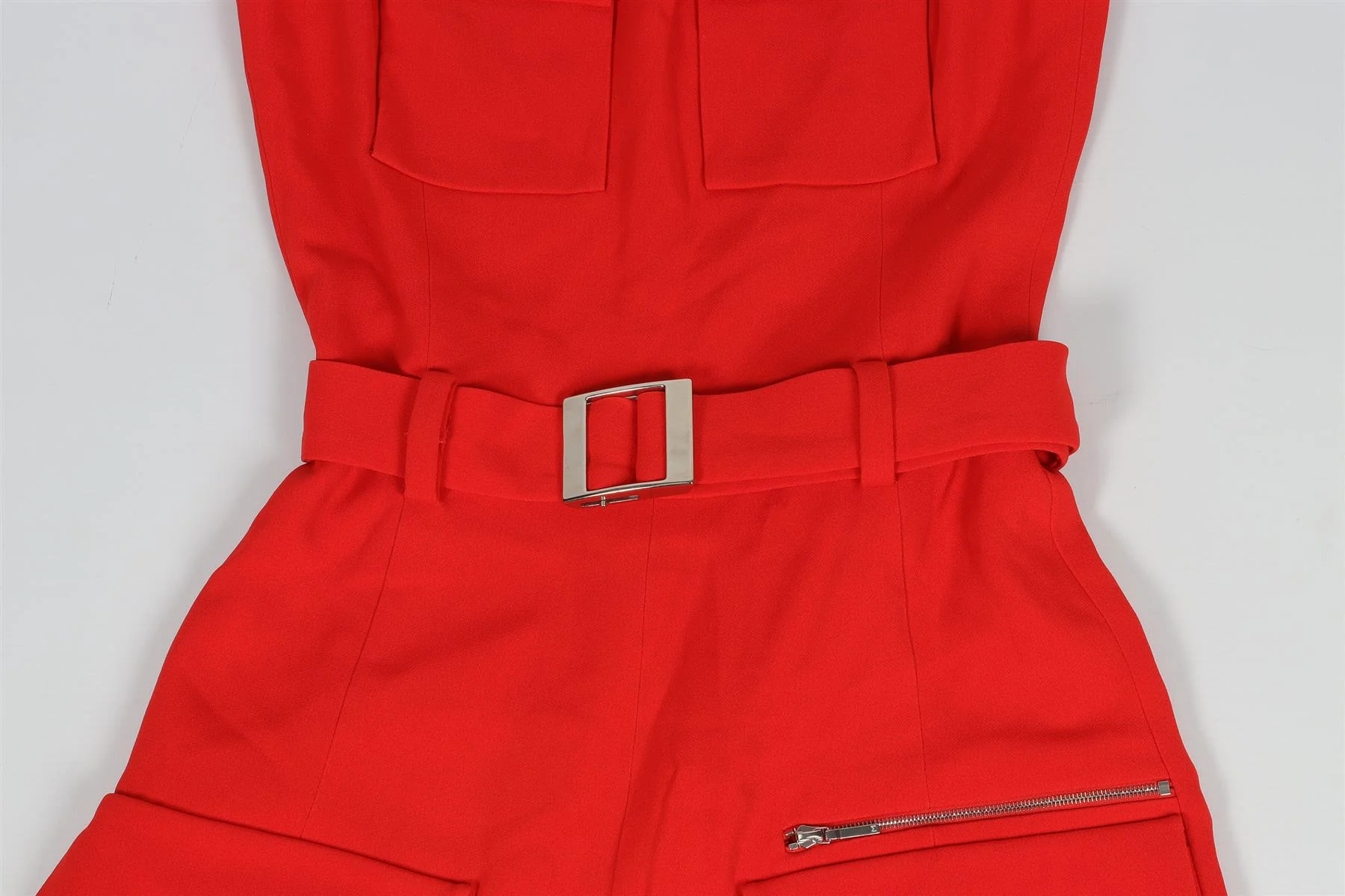 MUGLER RED CREPE PLAYSUIT FR 36 UK 8 - Image 5