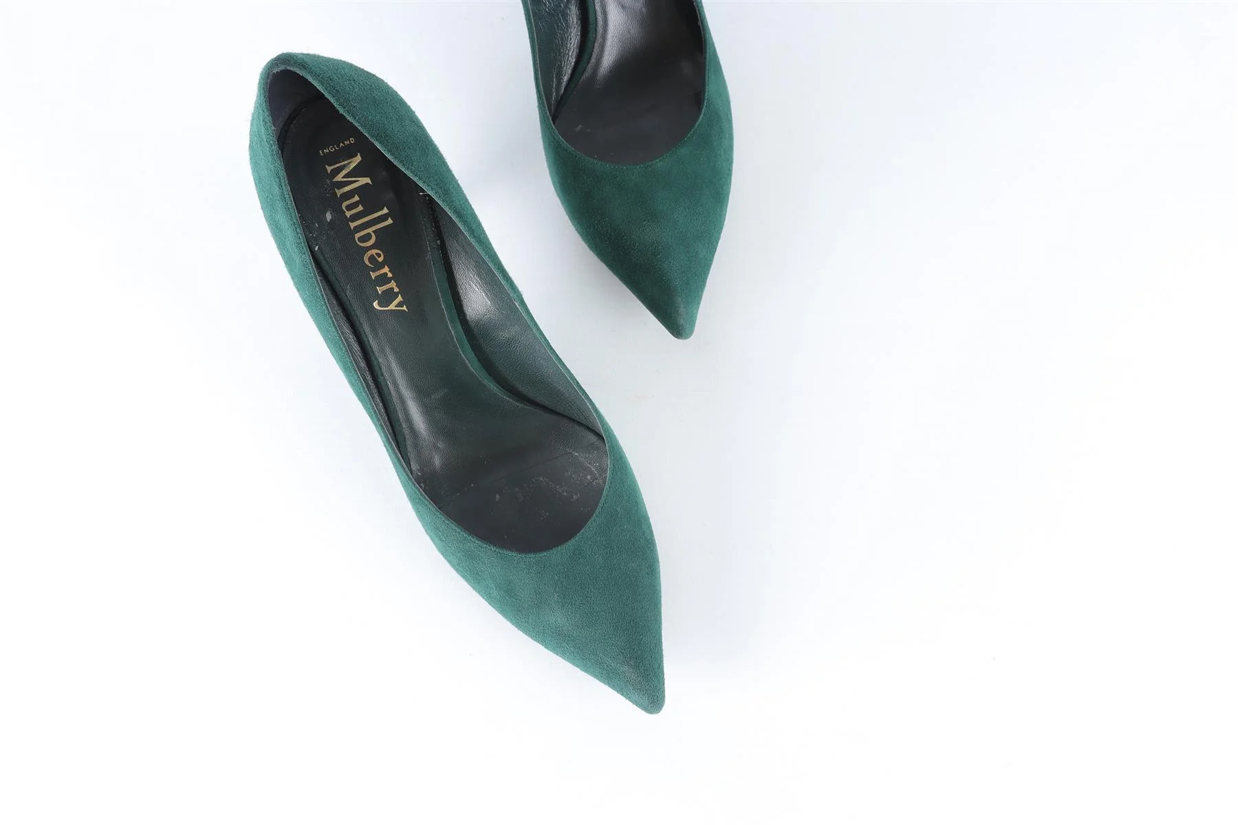 MULBERRY GREEN SUEDE PUMPS EU 40 UK 7 US 10 - Image 4